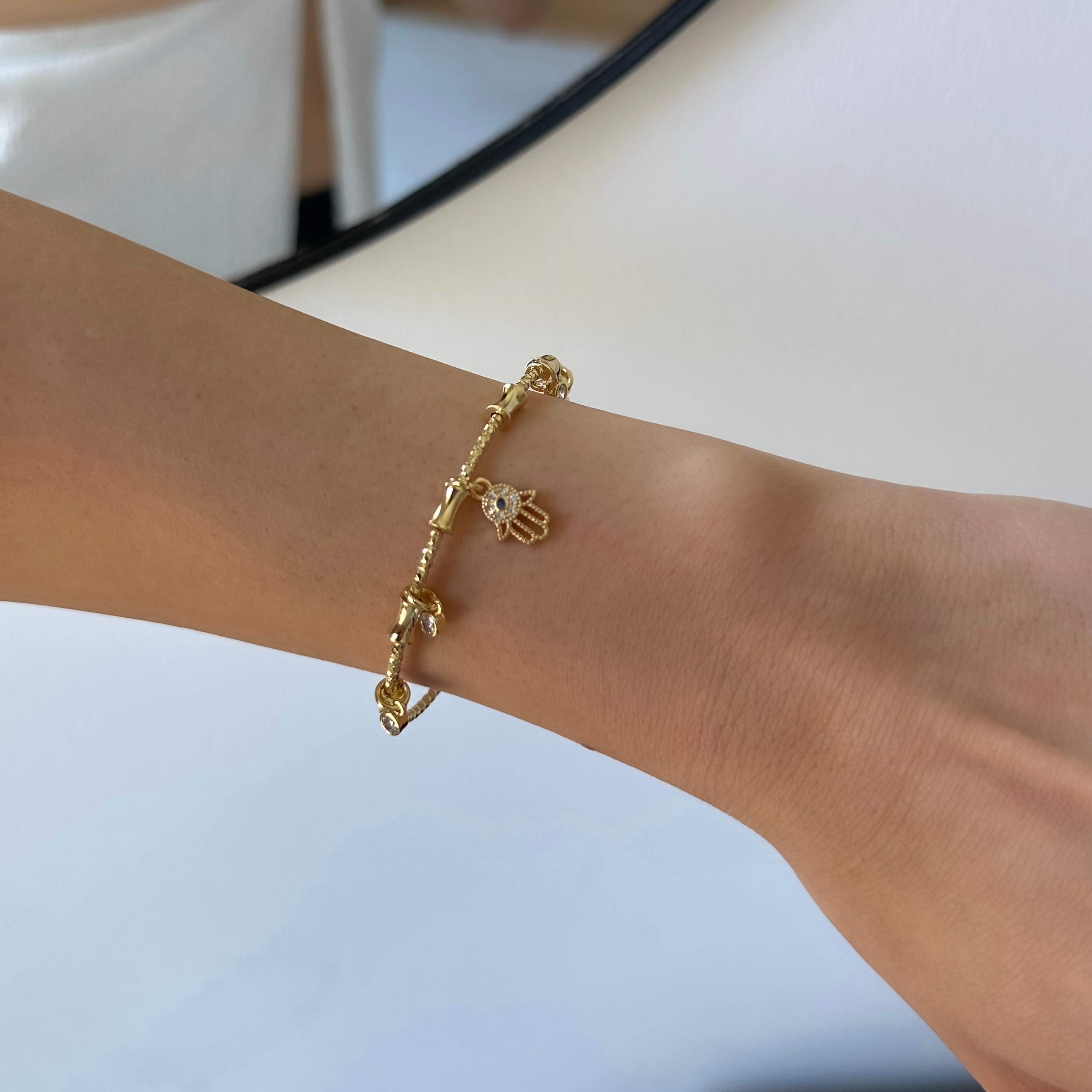 Fatma Ana Eli Charm Gold Bileklik 