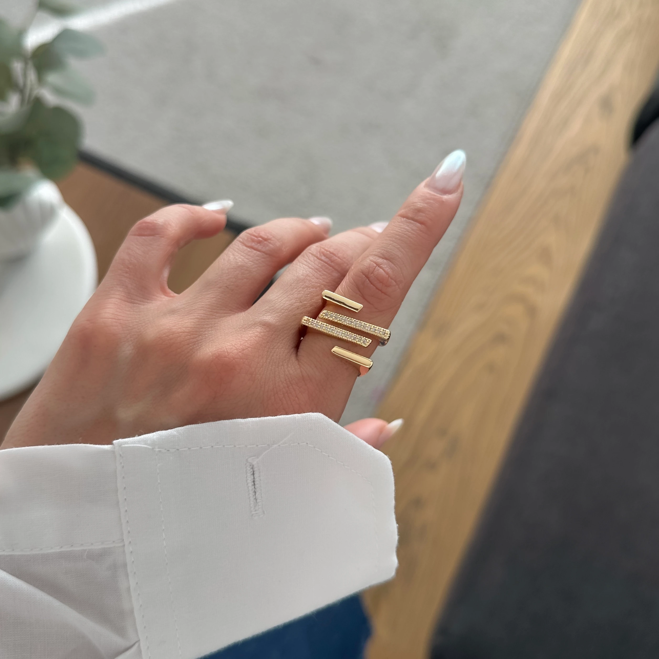 Klain Gold Çizgi Yüzük