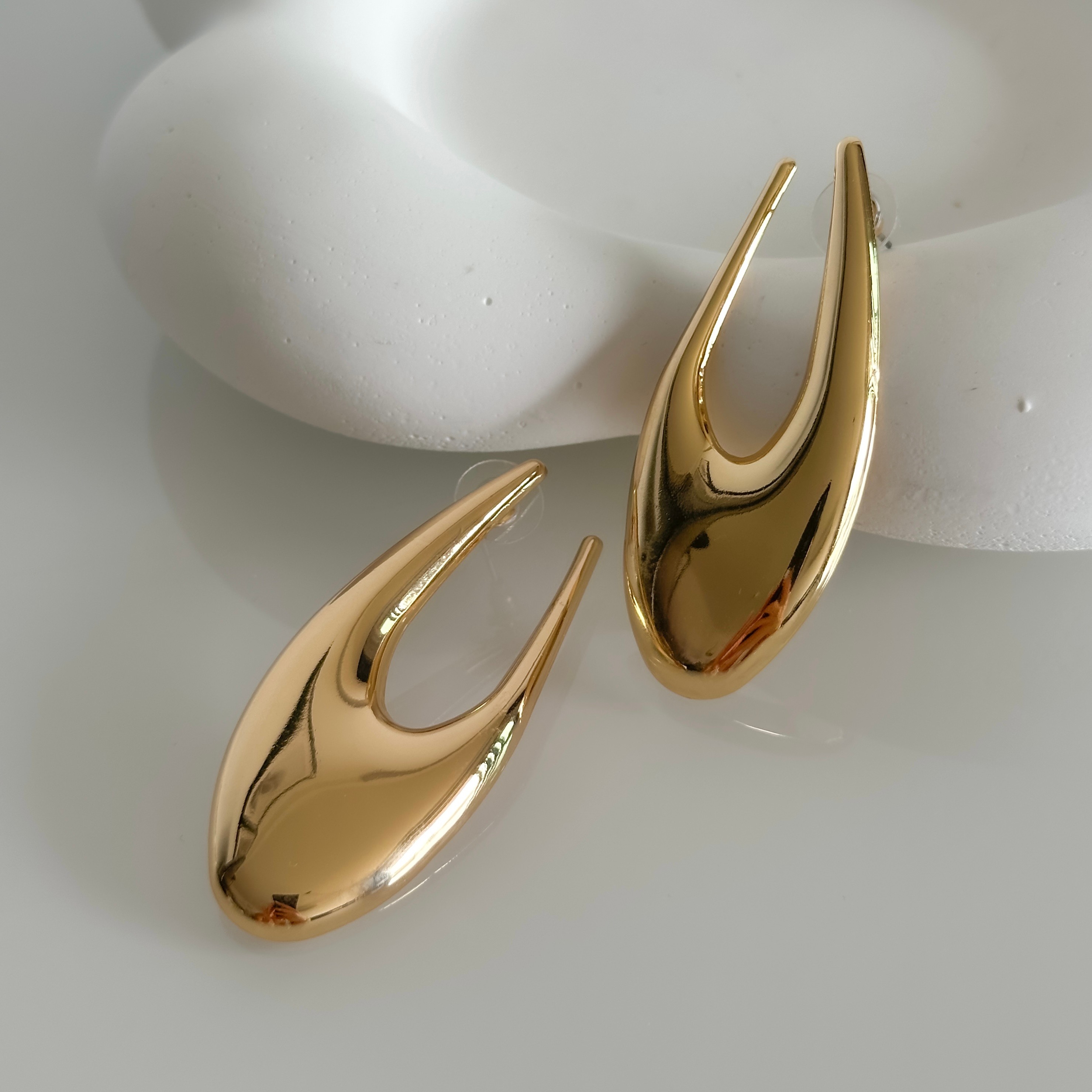 Uzun Basic Gold Küpe
