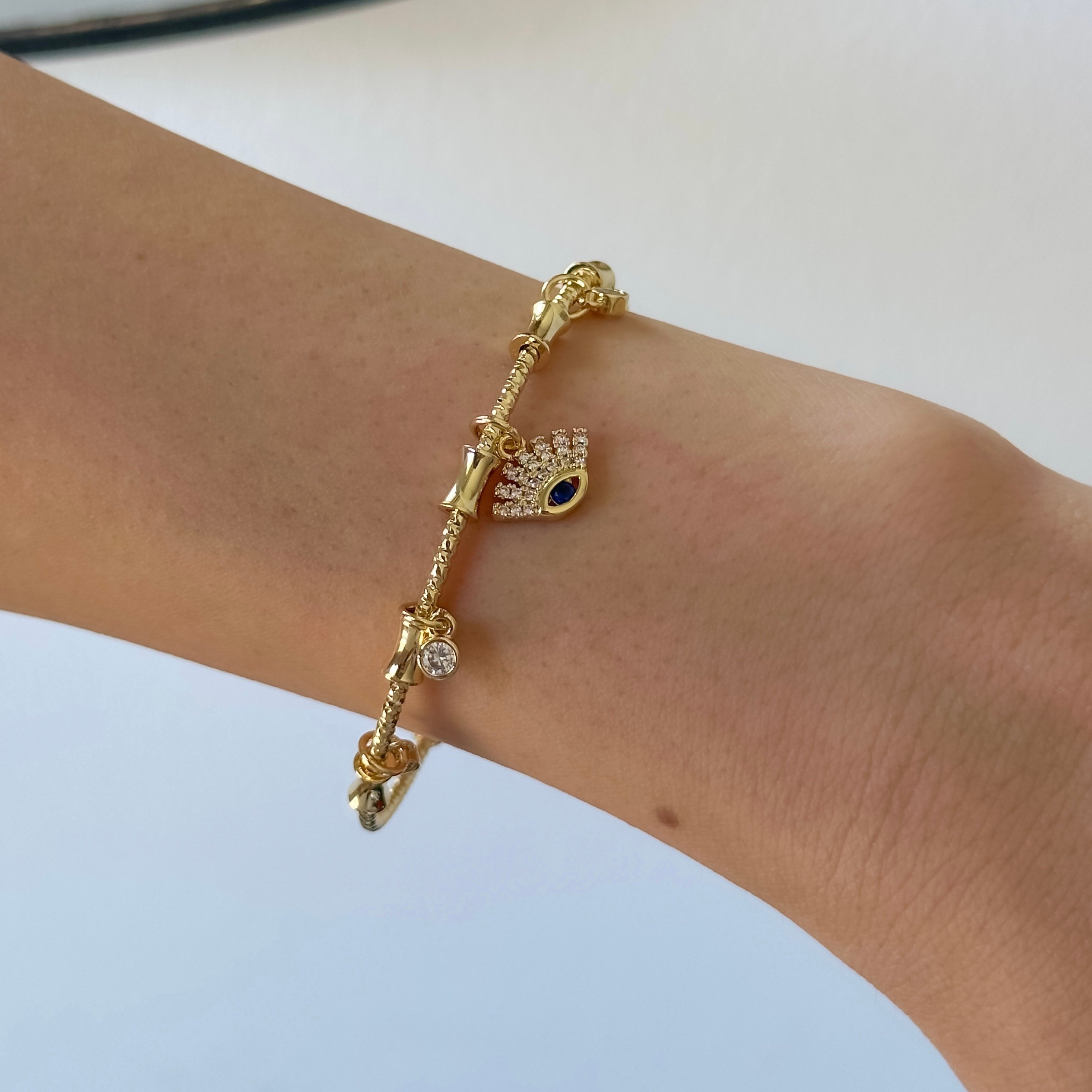 Göz Charm Gold Bileklik 
