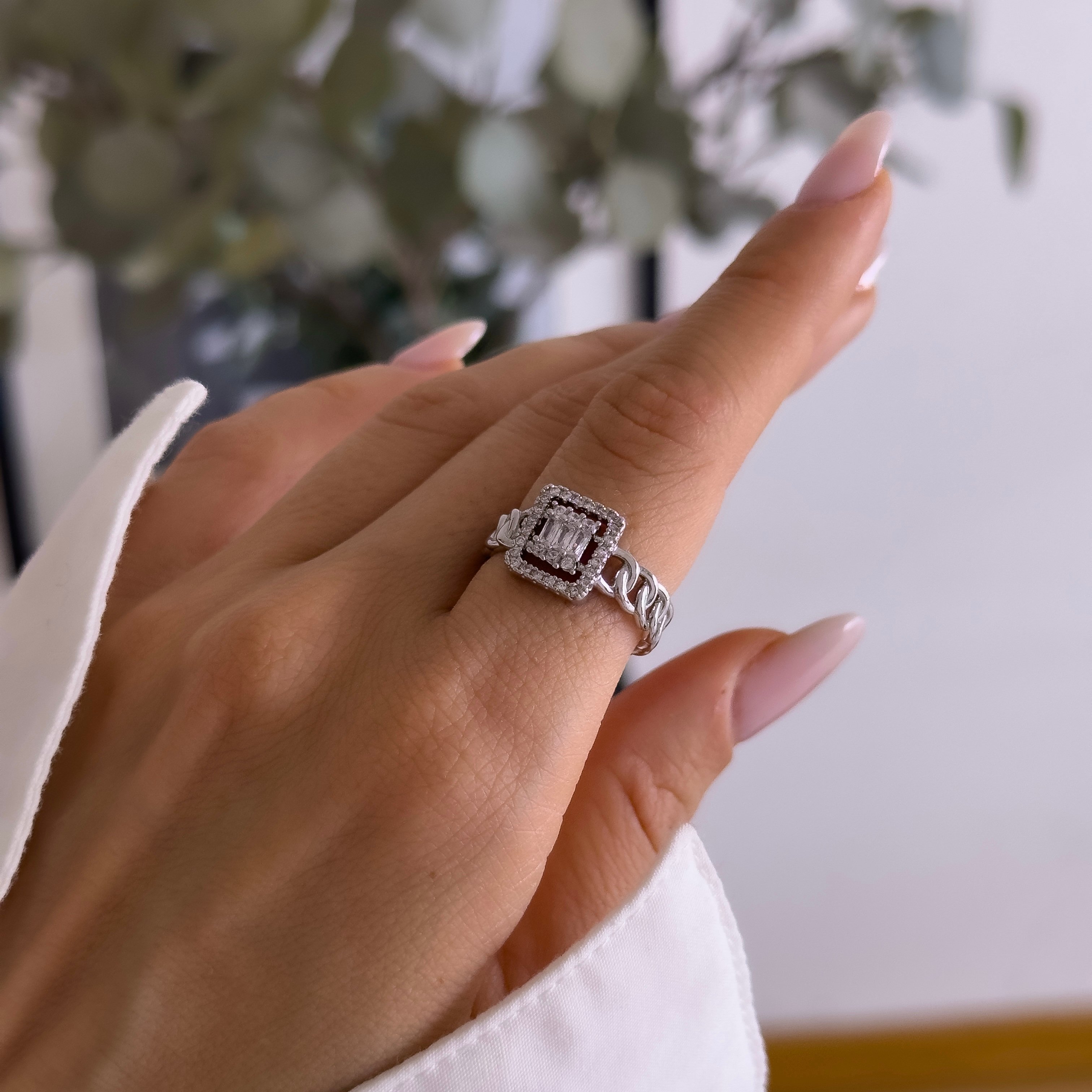 Fionce Silver Renk Baget Yüzük 