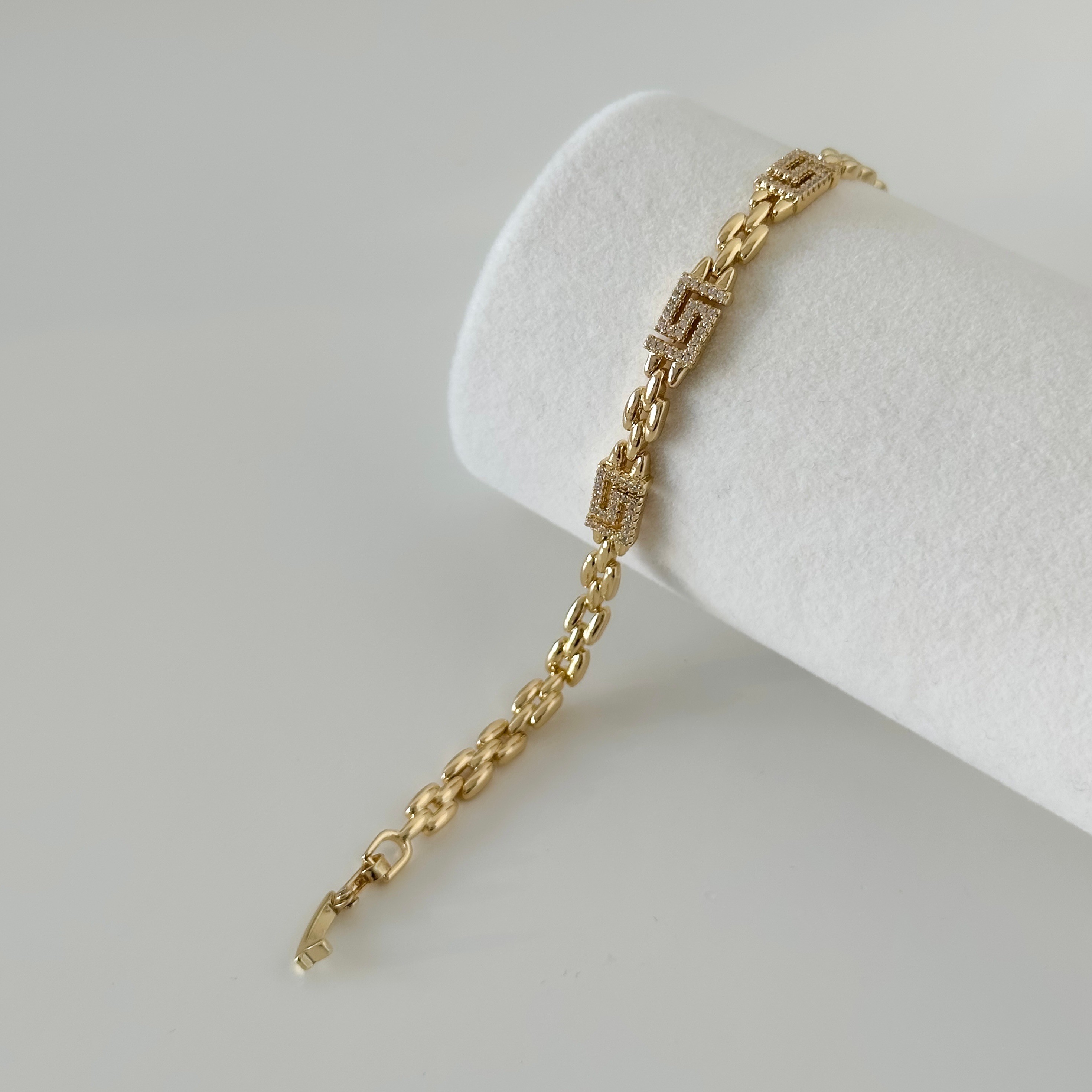 Basic Taşlı Gold Bileklik 