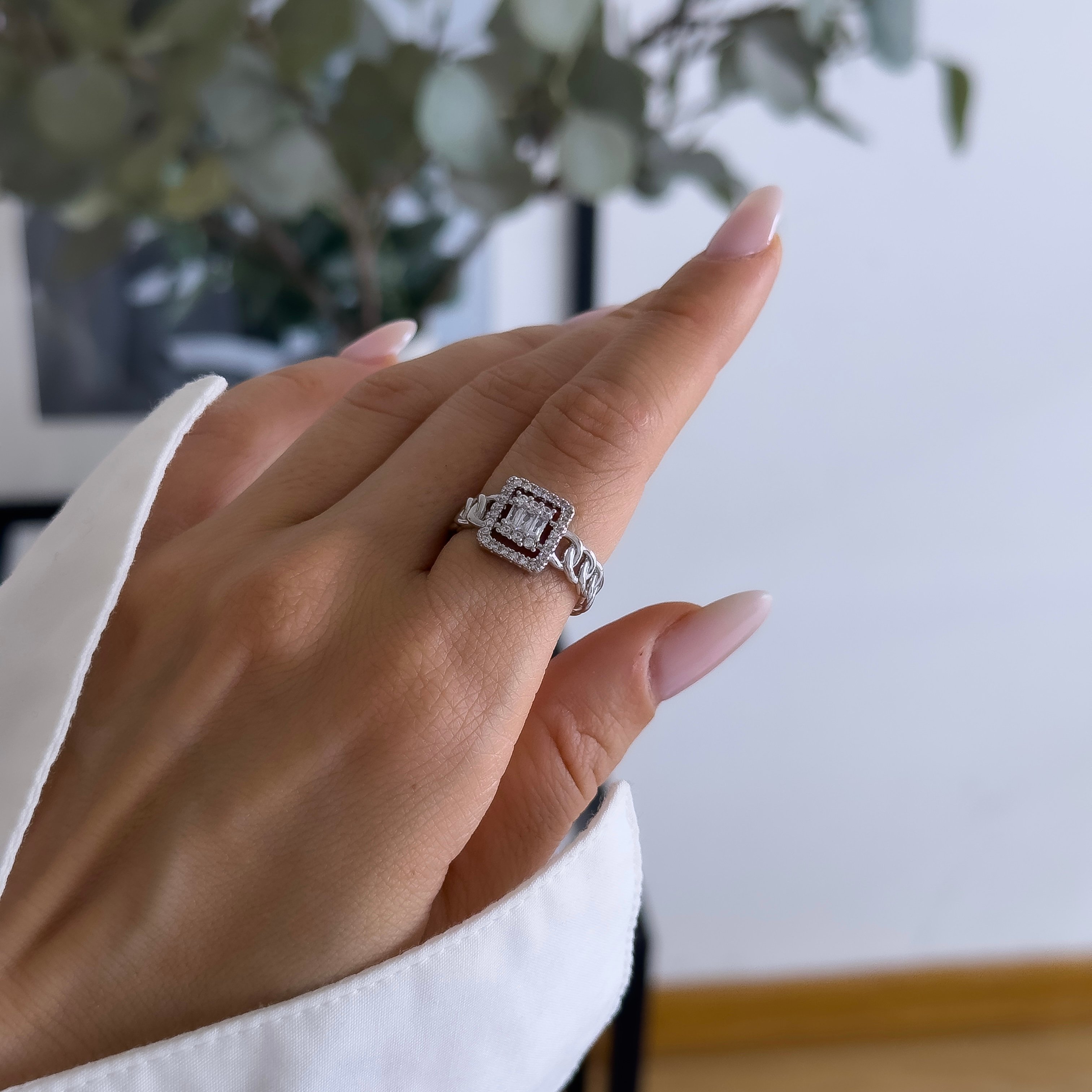 Fionce Silver Renk Baget Yüzük 