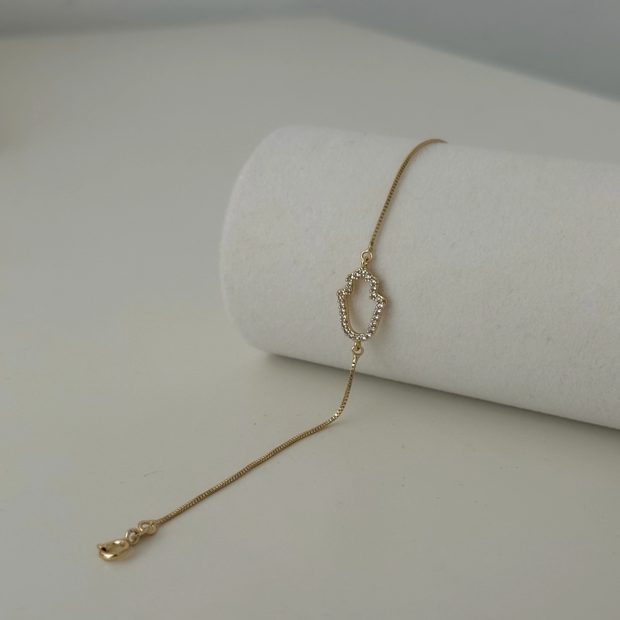 Mini El Figürlü Gold Bileklik