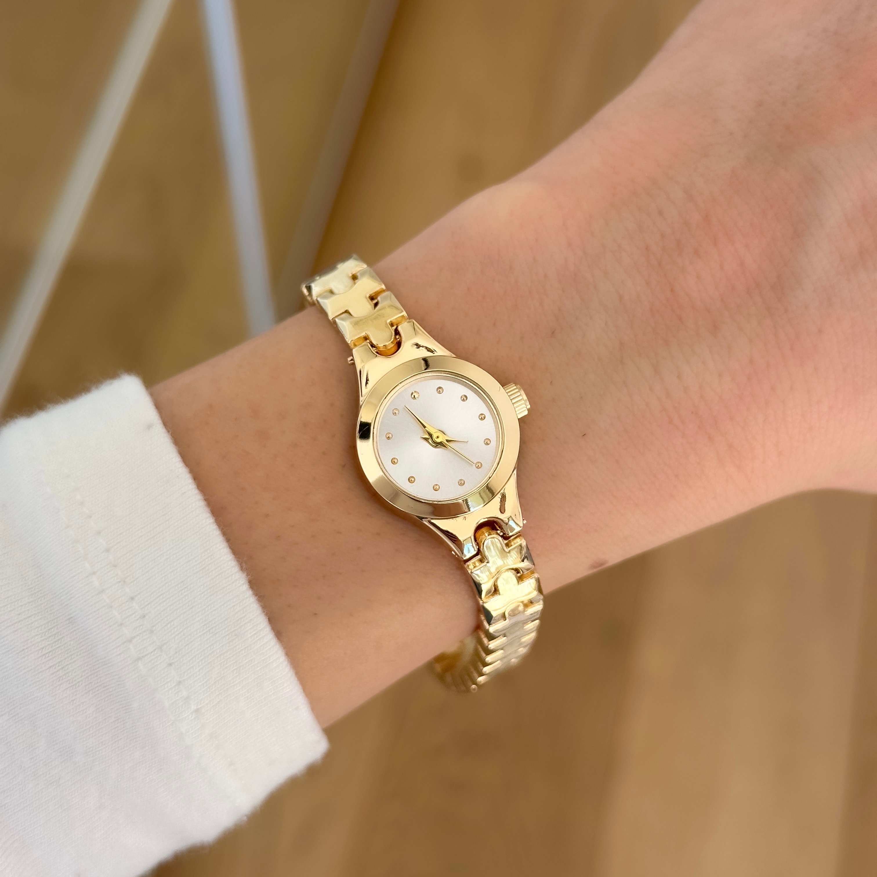 Mini Kadran Vintage Gold Saat 