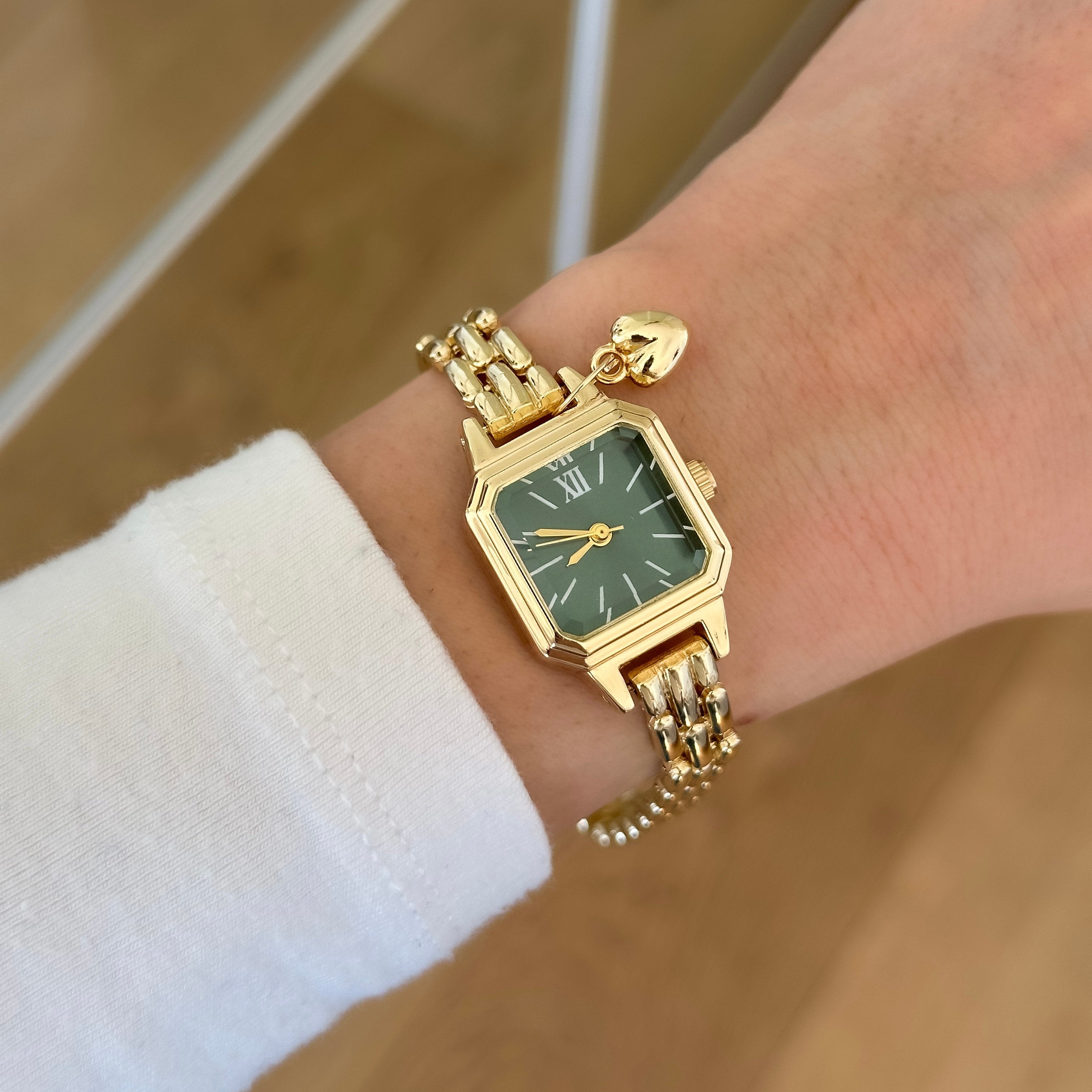 London Royal Green Kadran Gold Saat 