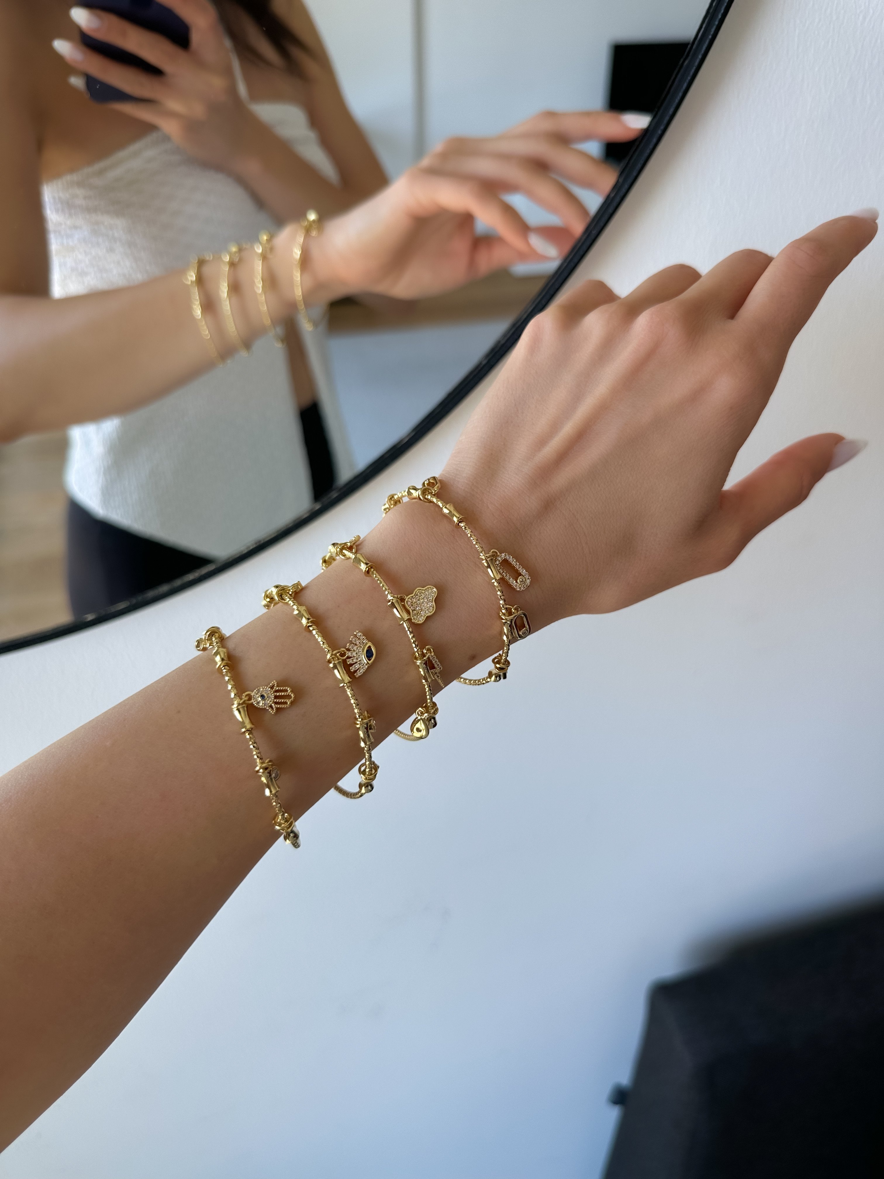 Göz Charm Gold Bileklik 