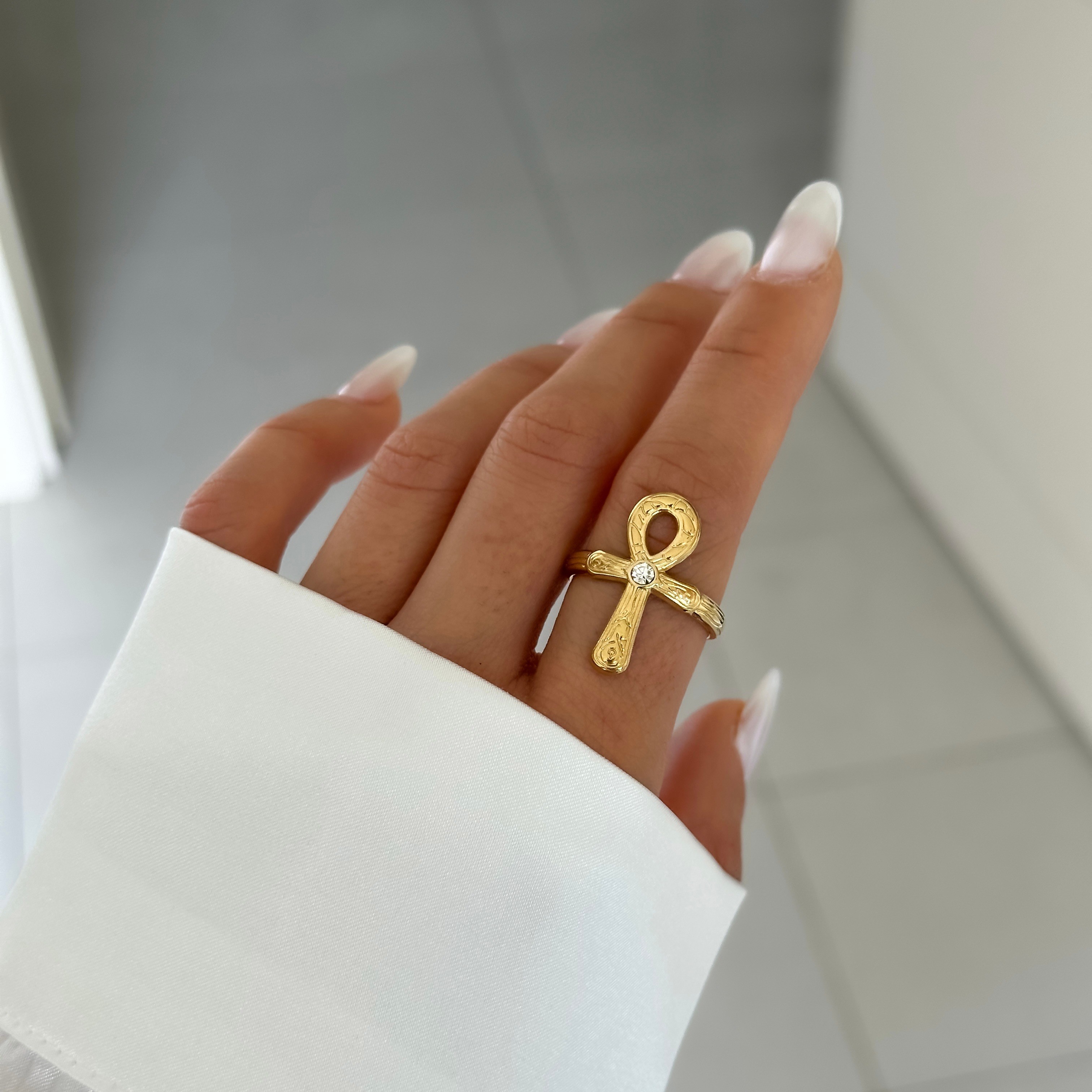 Ankh Çelik Yüzük 