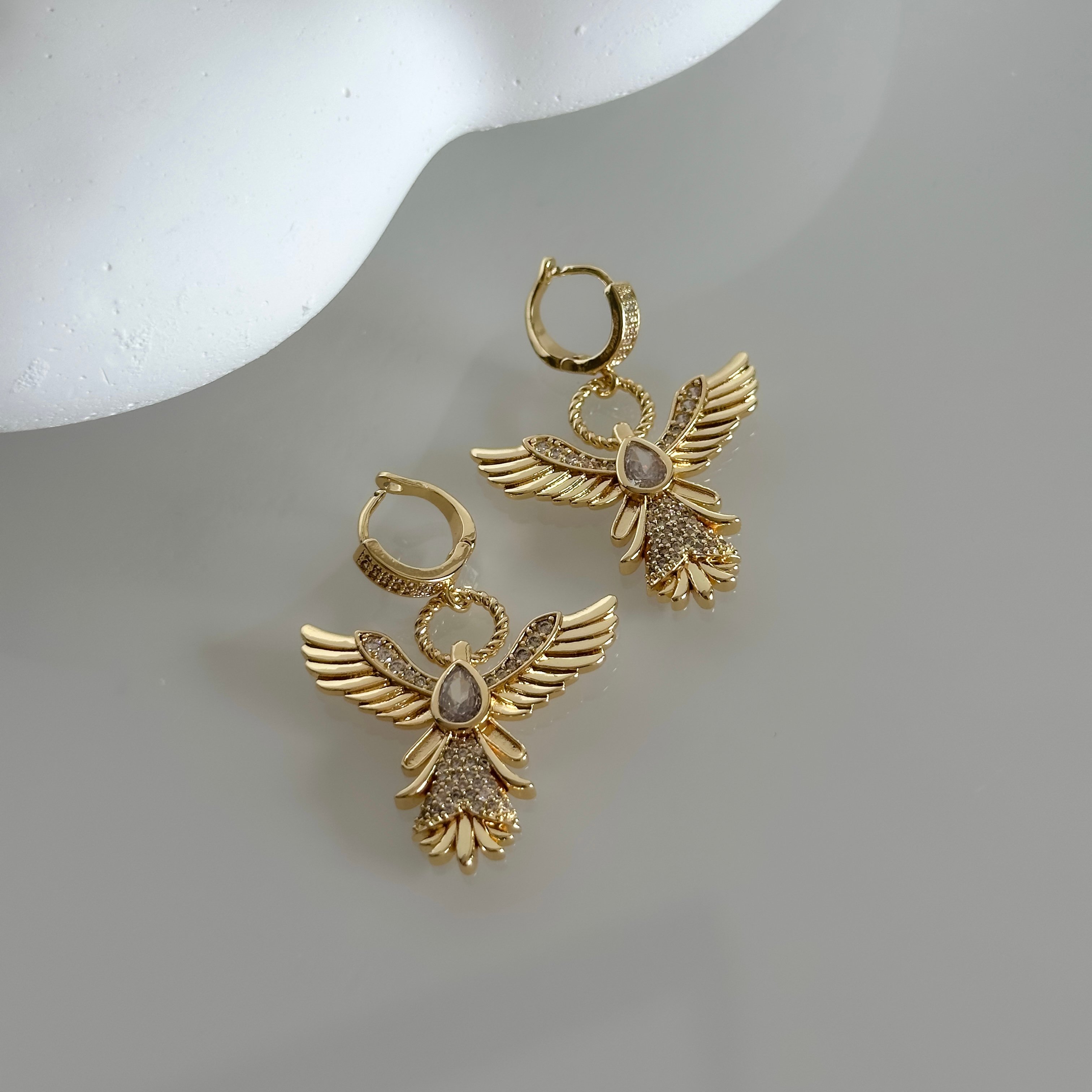 Anka Kuşu Gold Küpe