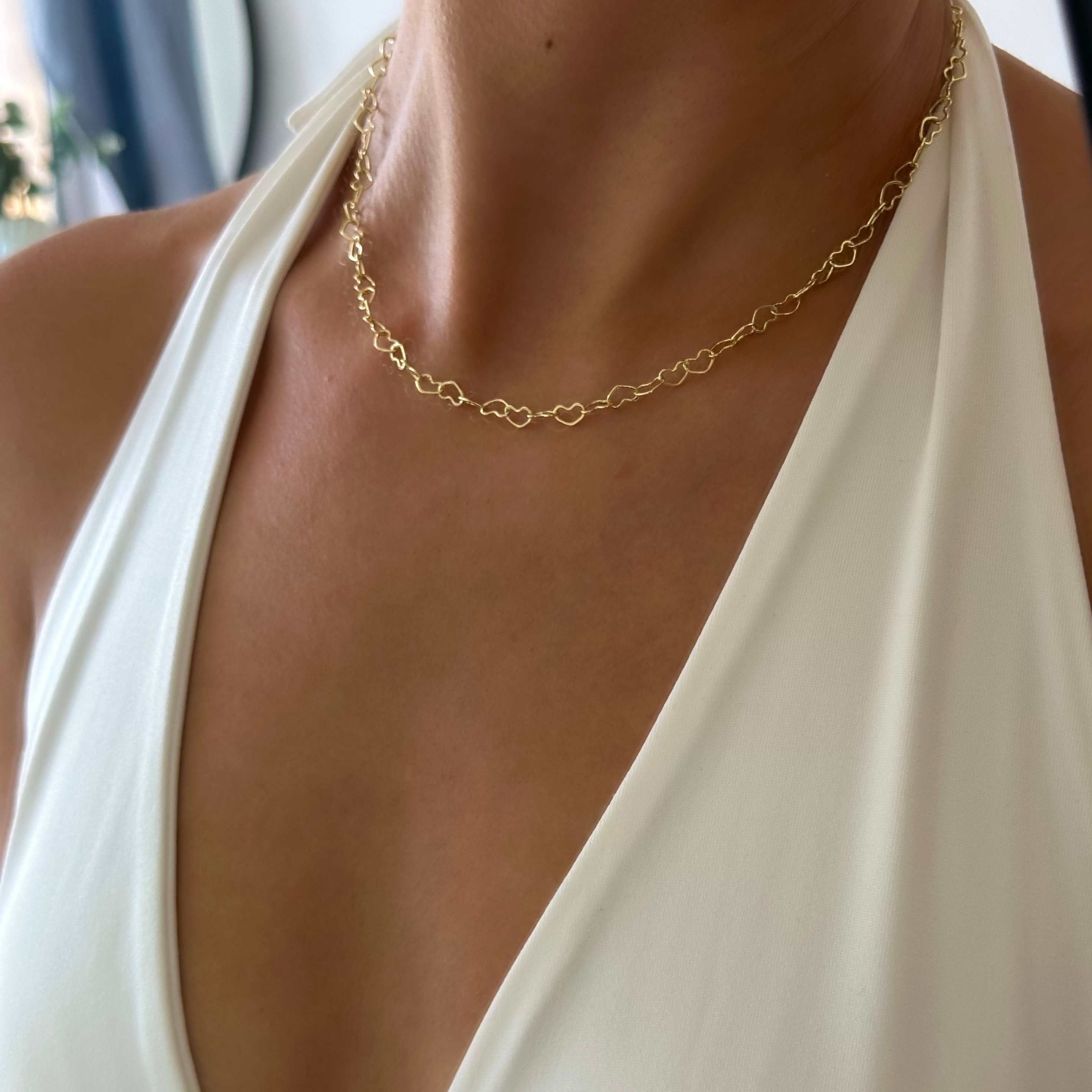 Minimal Kalp Gold Kolye 