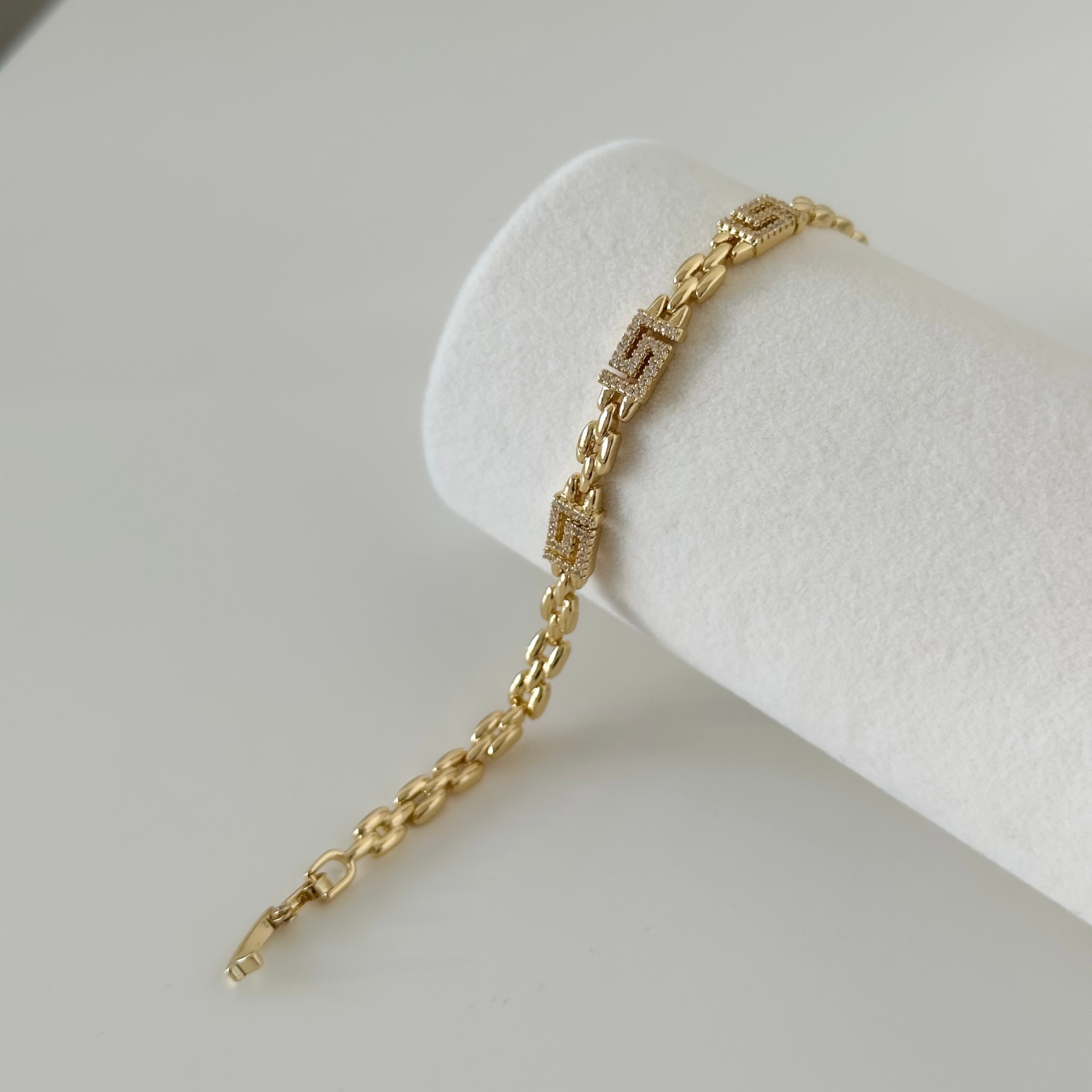 Basic Taşlı Gold Bileklik 