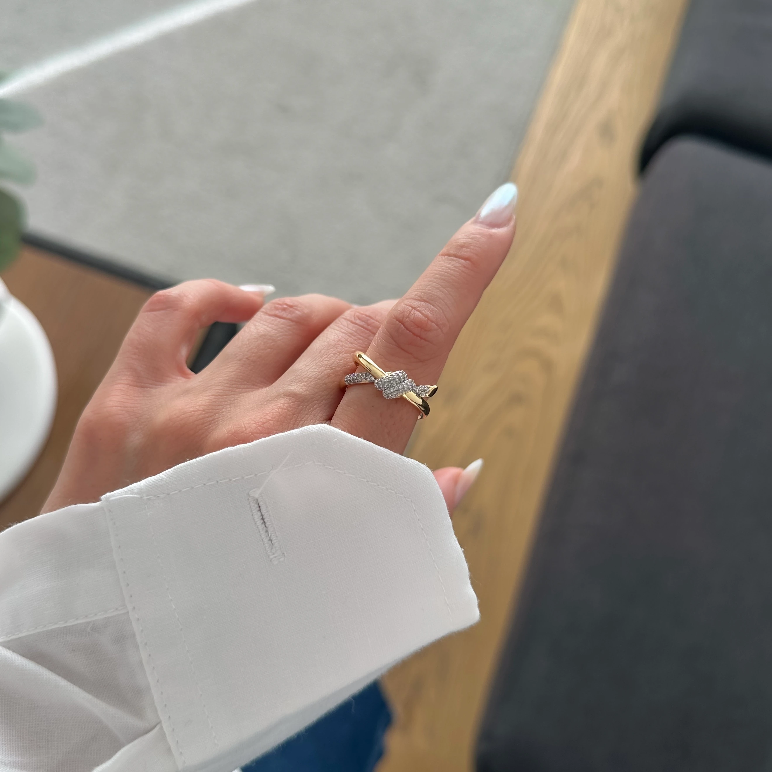 Tel Düğüm Model Gold Yüzük