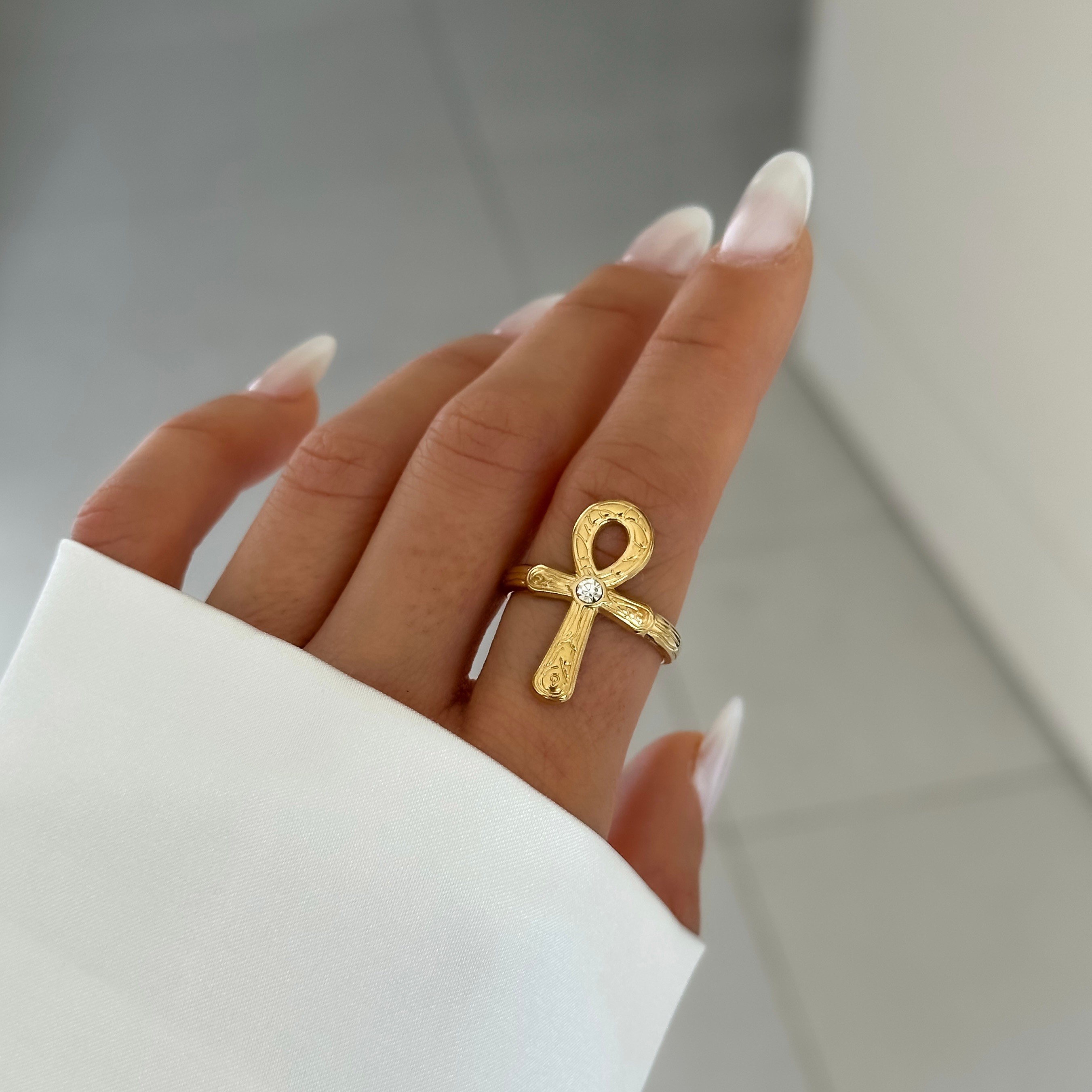 Ankh Çelik Yüzük 