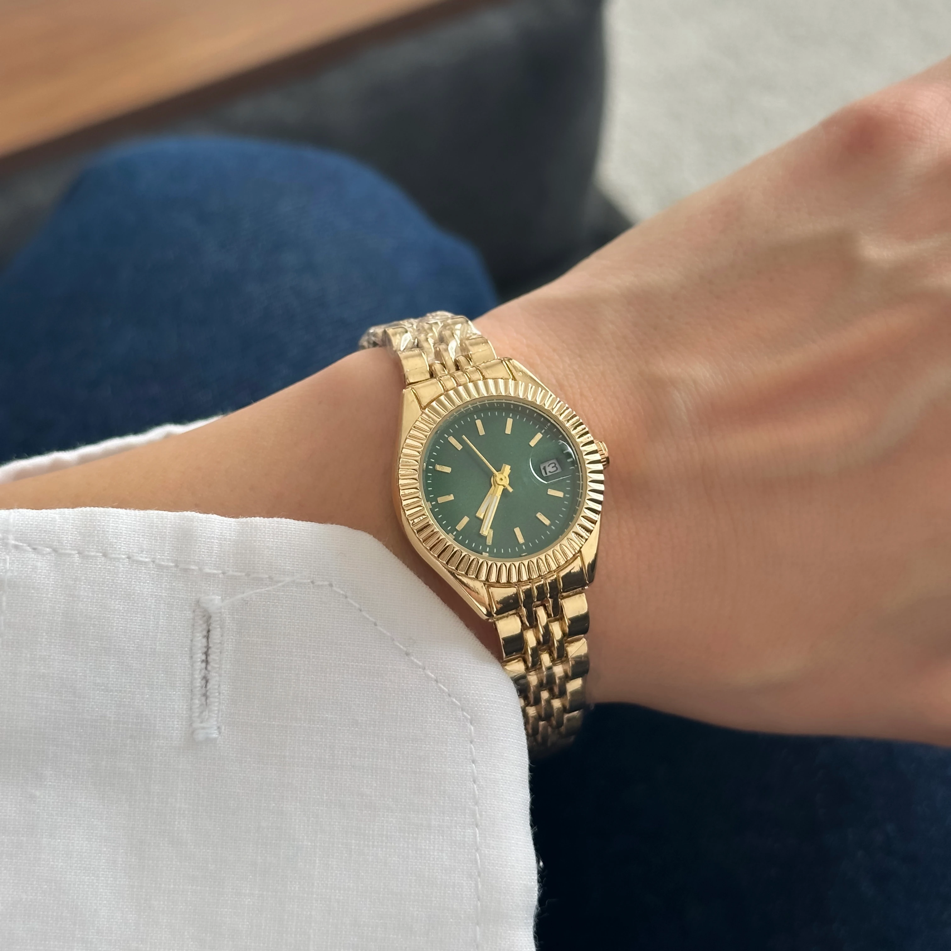 Yeşil  Kadran RLX Model Gold Saat