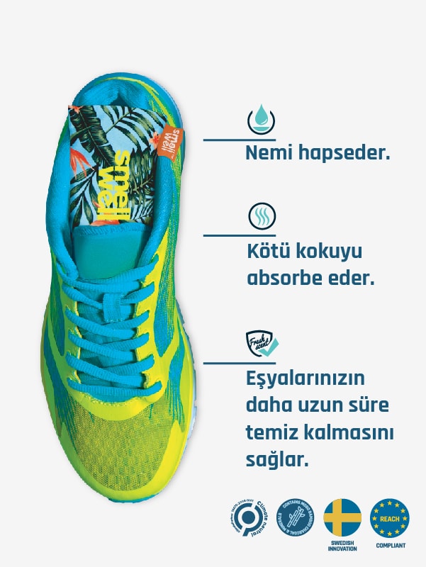 SmellWell Aktif Ayakkabı Koku Giderici Yastıkçık - Tropikal Mavi