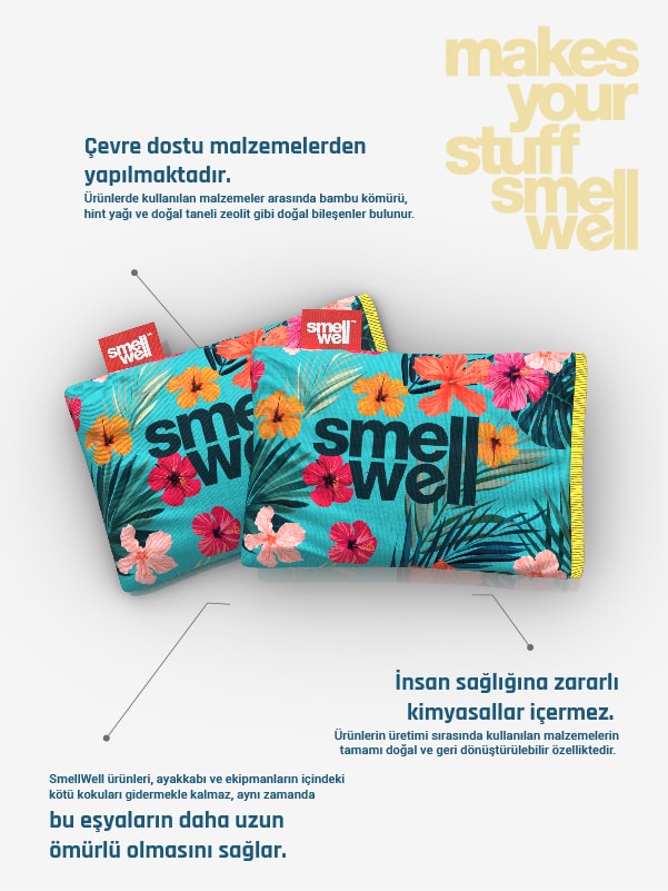 SmellWell Aktif Ayakkabı Koku Giderici Yastıkçık - Tropikal Mavi