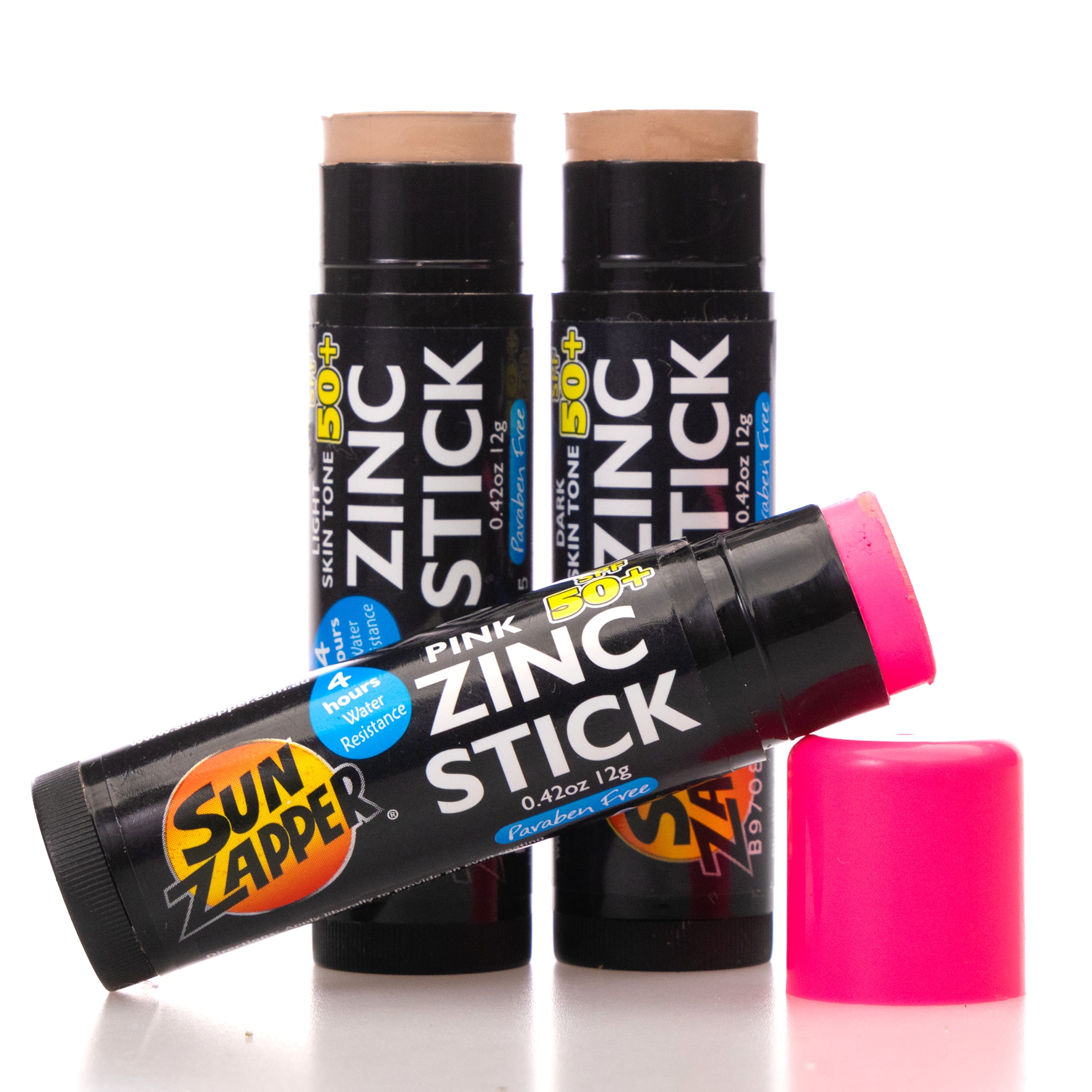 Sun Zapper Zinc Stick BEAUTY Triple Pack Light Skin Tone/Pink/Dark Skin Tone SPF50+ 36 gr