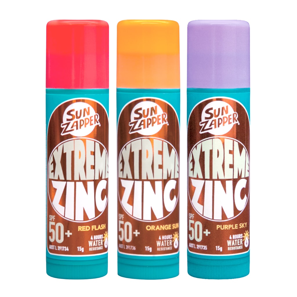 Sun Zapper Extreme Zinc Stick Triple Pack Red/Orange/Purple SPF50+ 45 gr