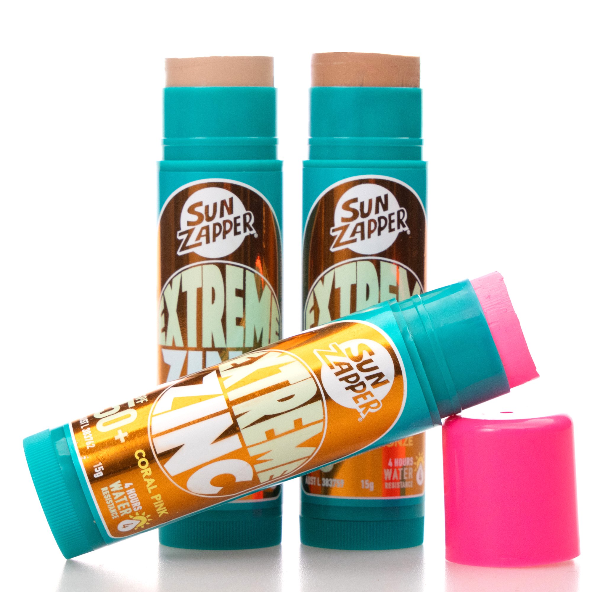 Extreme Zinc Stick BEAUTY Triple Pack 45g Tan Pink Bronze
