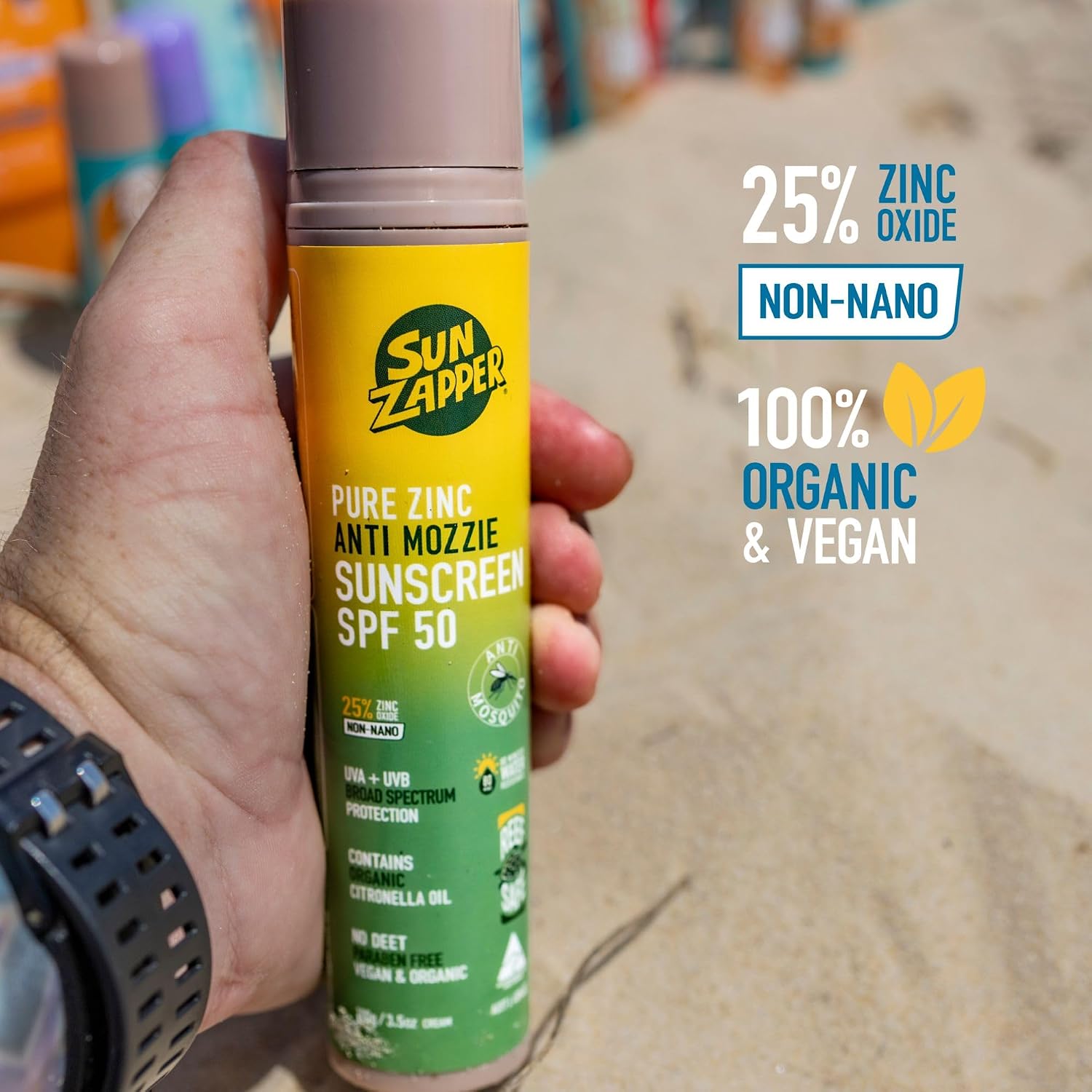 Sun Zapper Pure Zinc Anti Mozzie Sunscreen Lotion SPF 50 100 gr