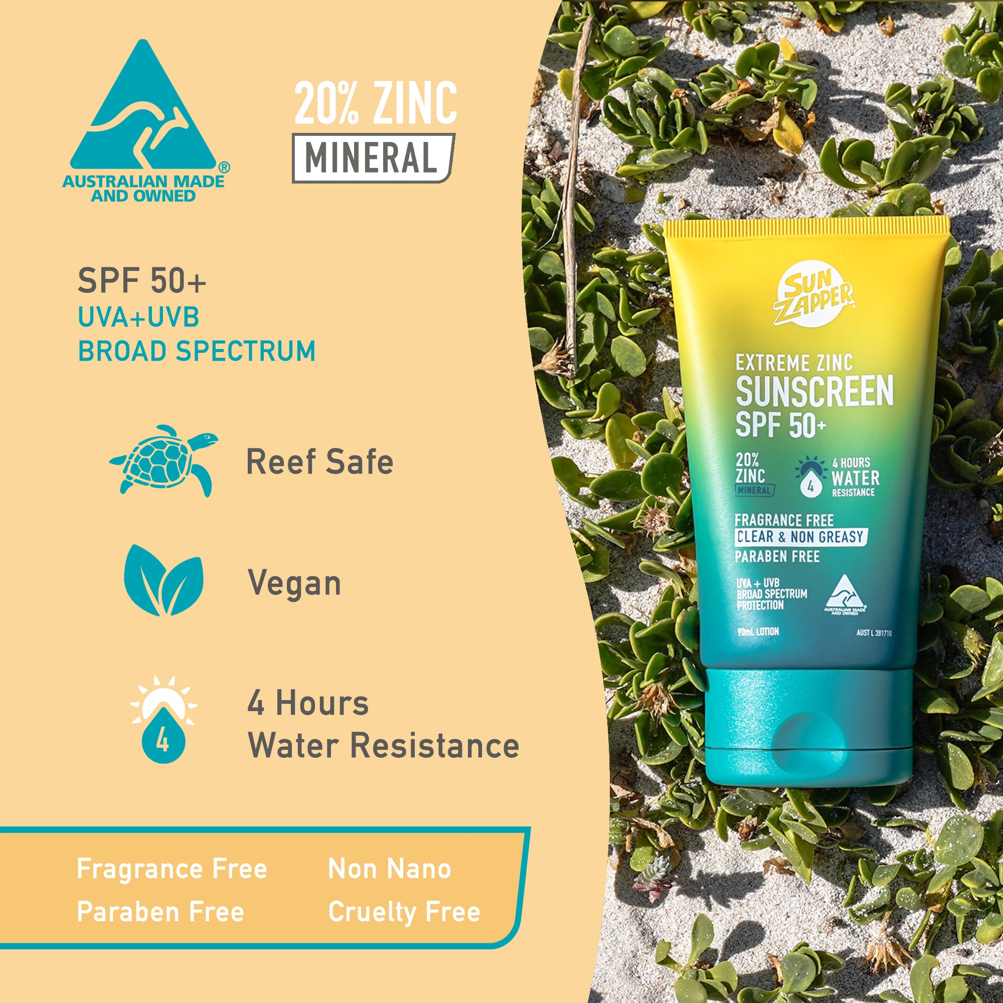 Sun Zapper Extreme Zinc Sunscreen Lotion SPF50+ 90 ml