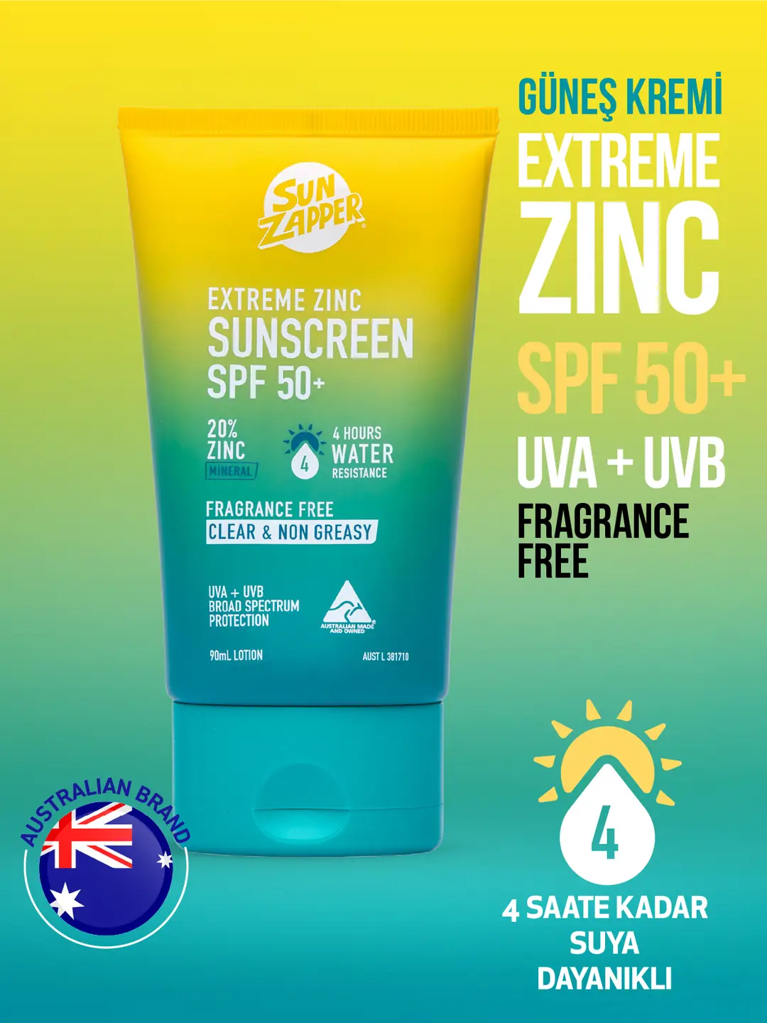 Sun Zapper Extreme Zinc Sunscreen Lotion 90ml