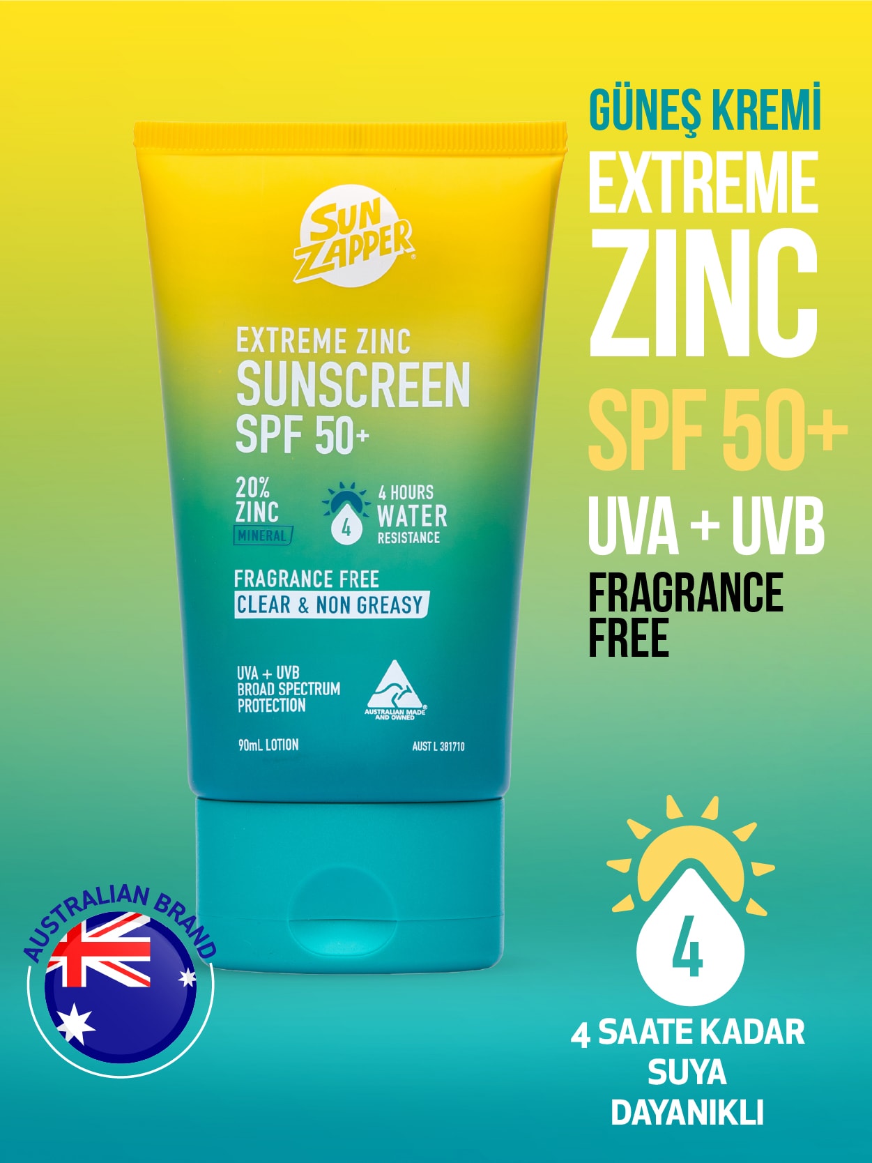 Sun Zapper Extreme Zinc Sunscreen Lotion SPF50+ 90 ml