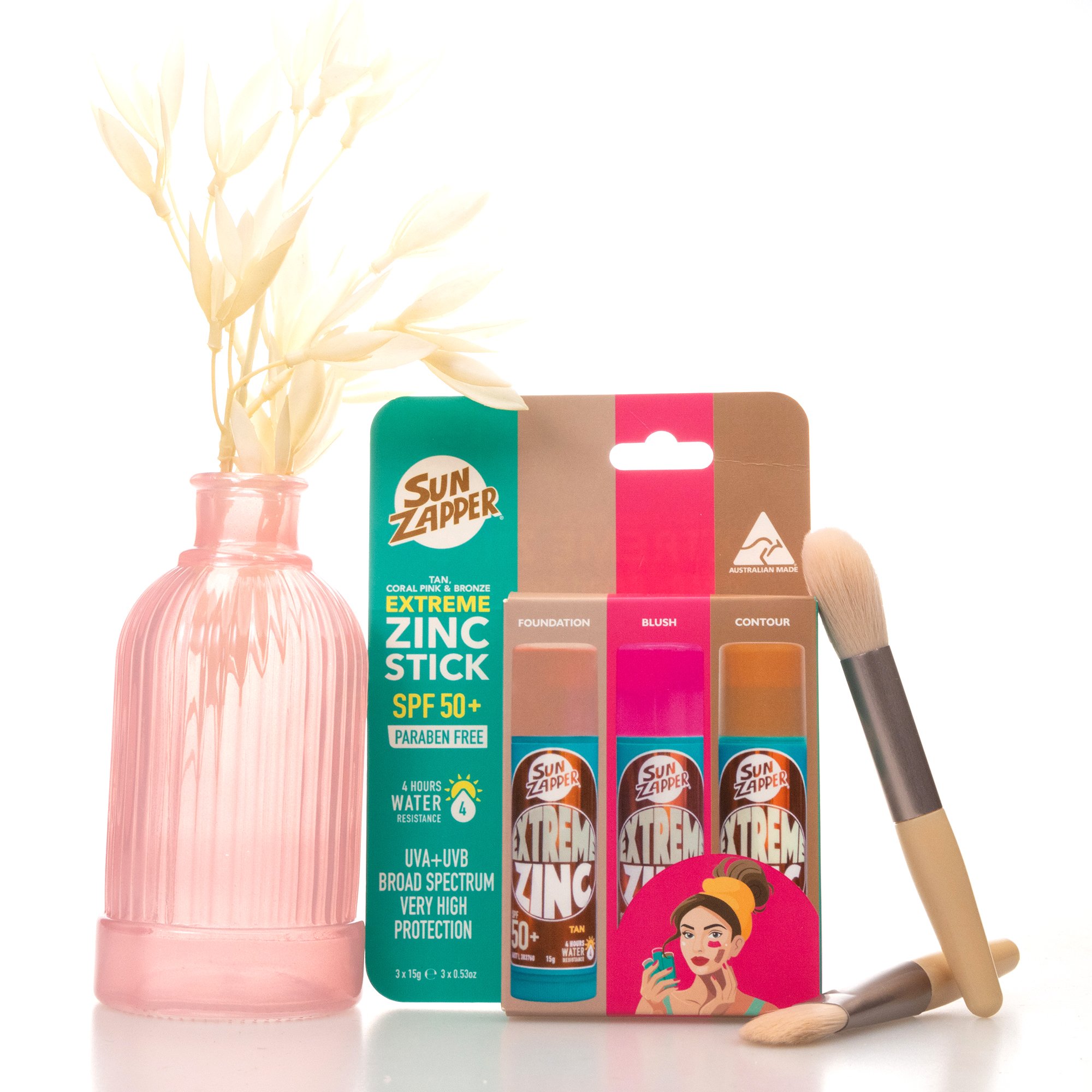 Extreme Zinc Stick BEAUTY Triple Pack 45g Tan Pink Bronze