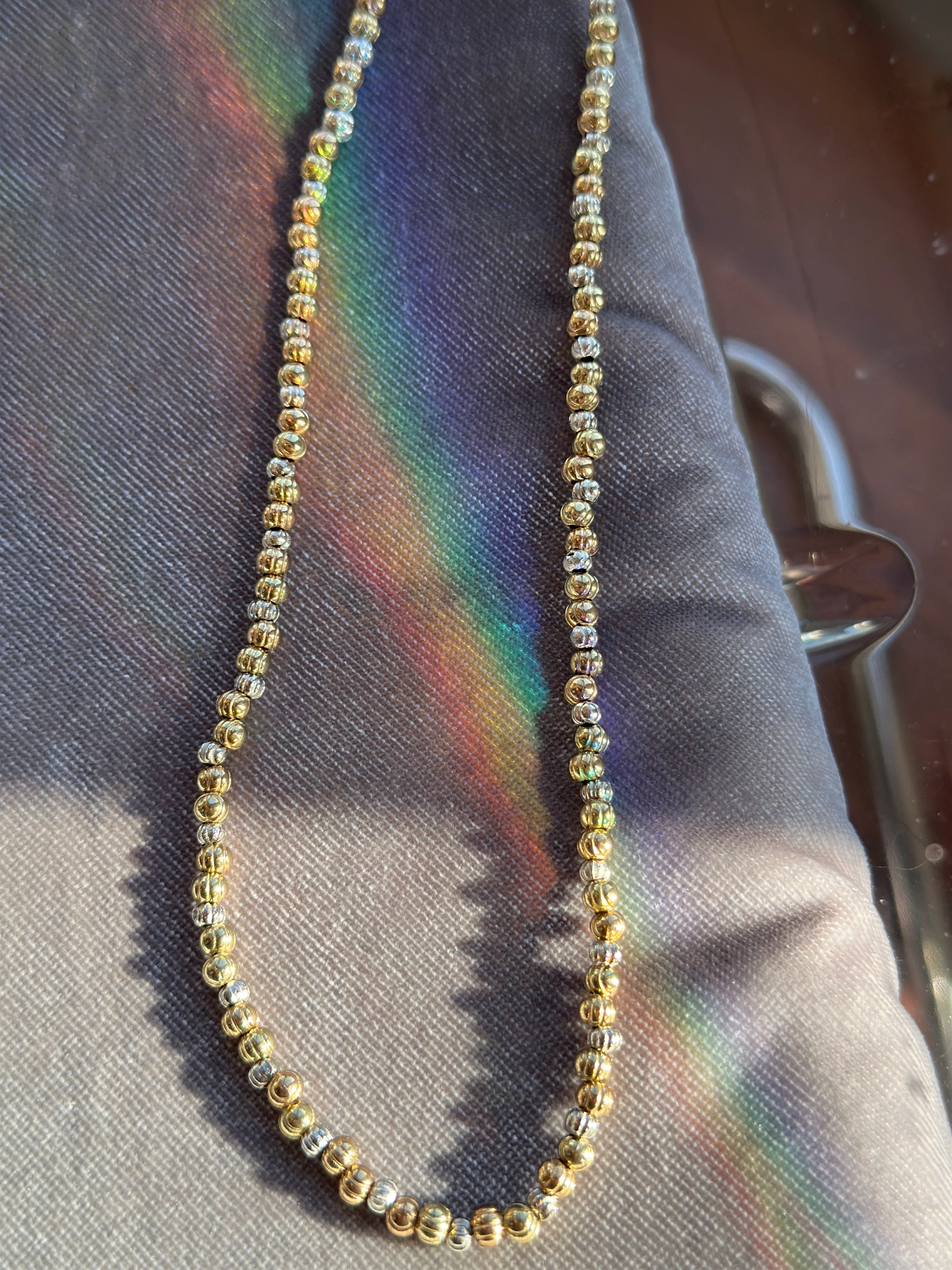 Altın Kaplama Boncuk Zincir Kolye