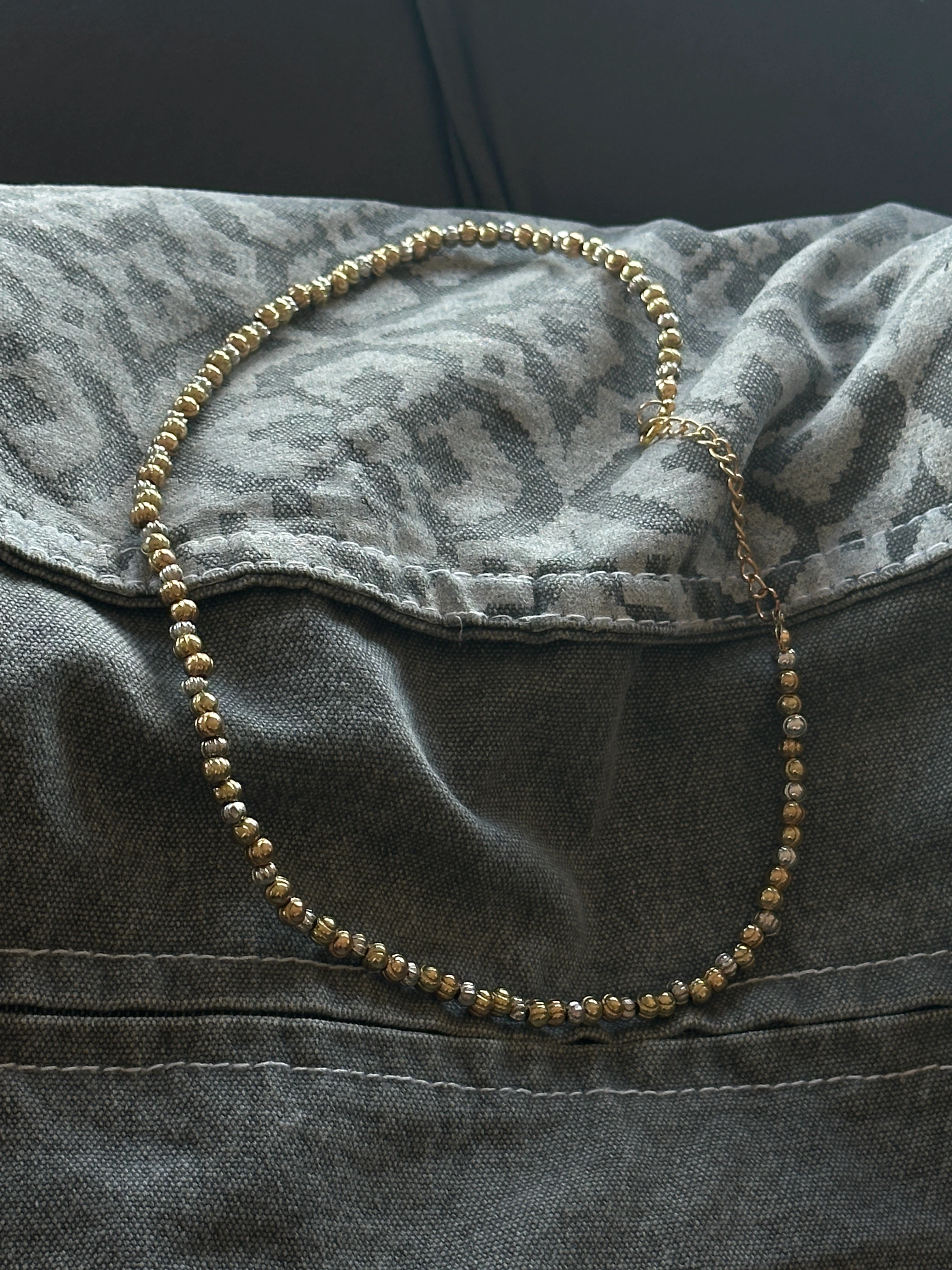 Altın Kaplama Boncuk Zincir Kolye