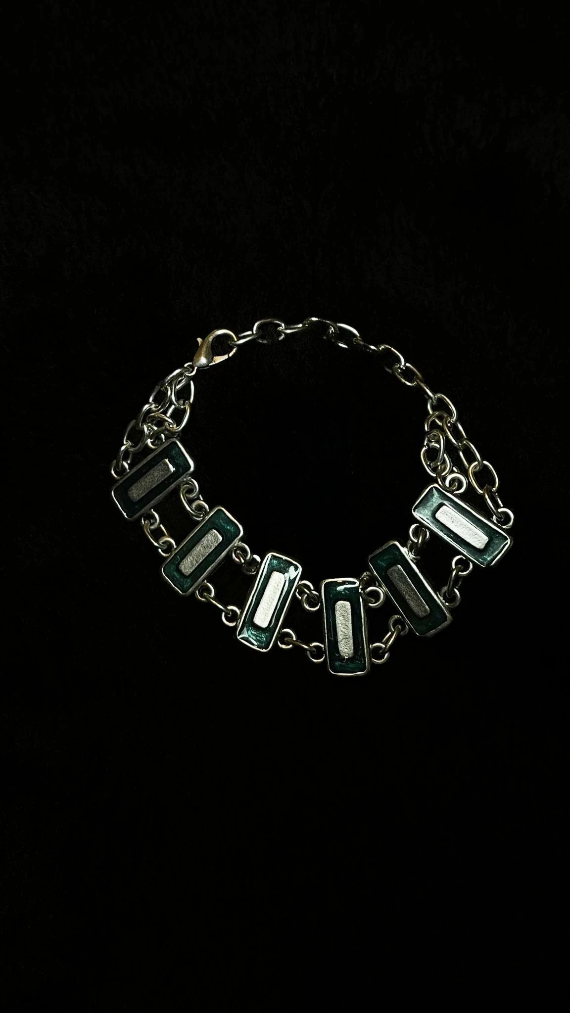 El Yapımı Dikdörtgen Form Zamak Bileklik