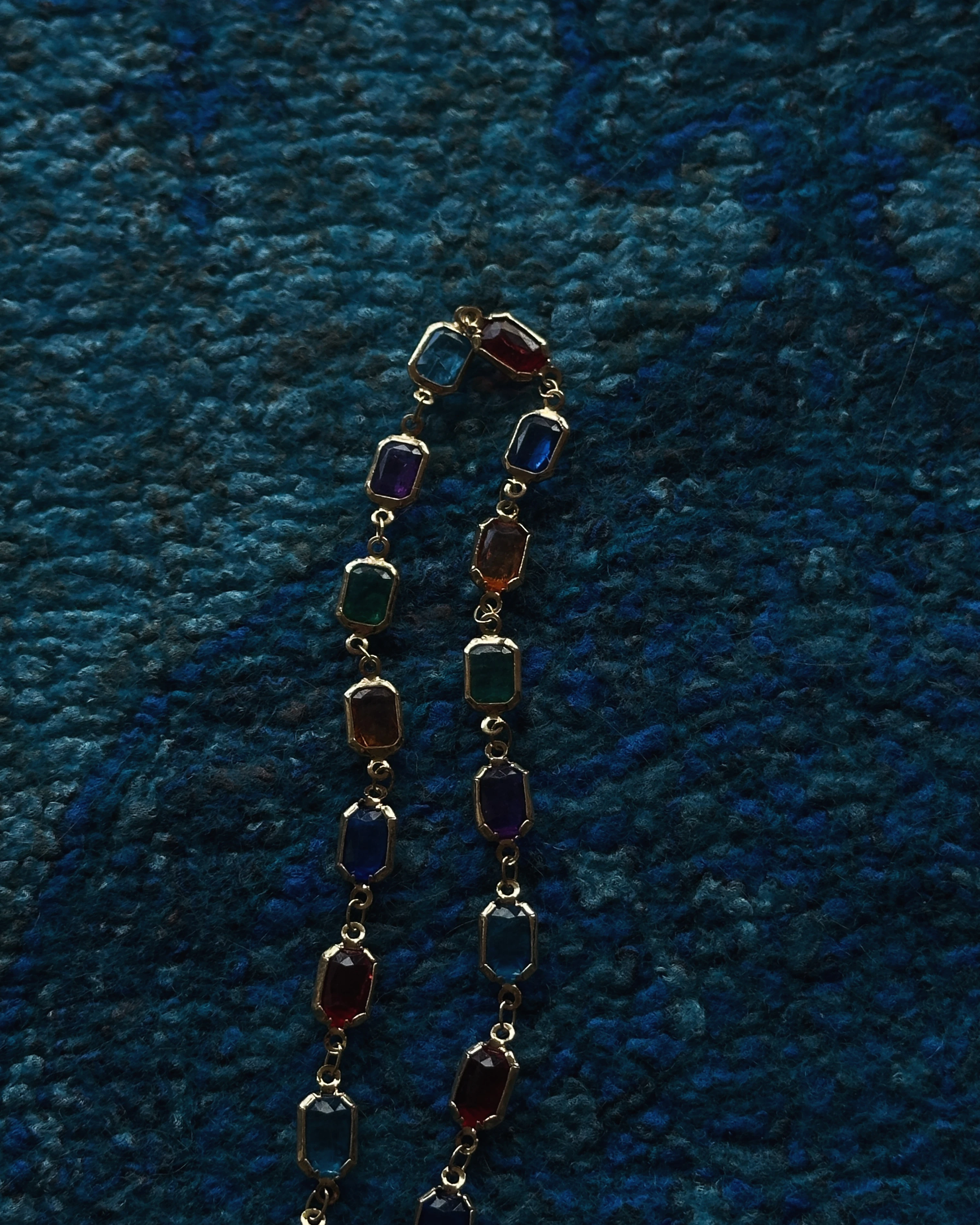 Çelik Renkli Taşlı Kolye (Altın Kaplama)