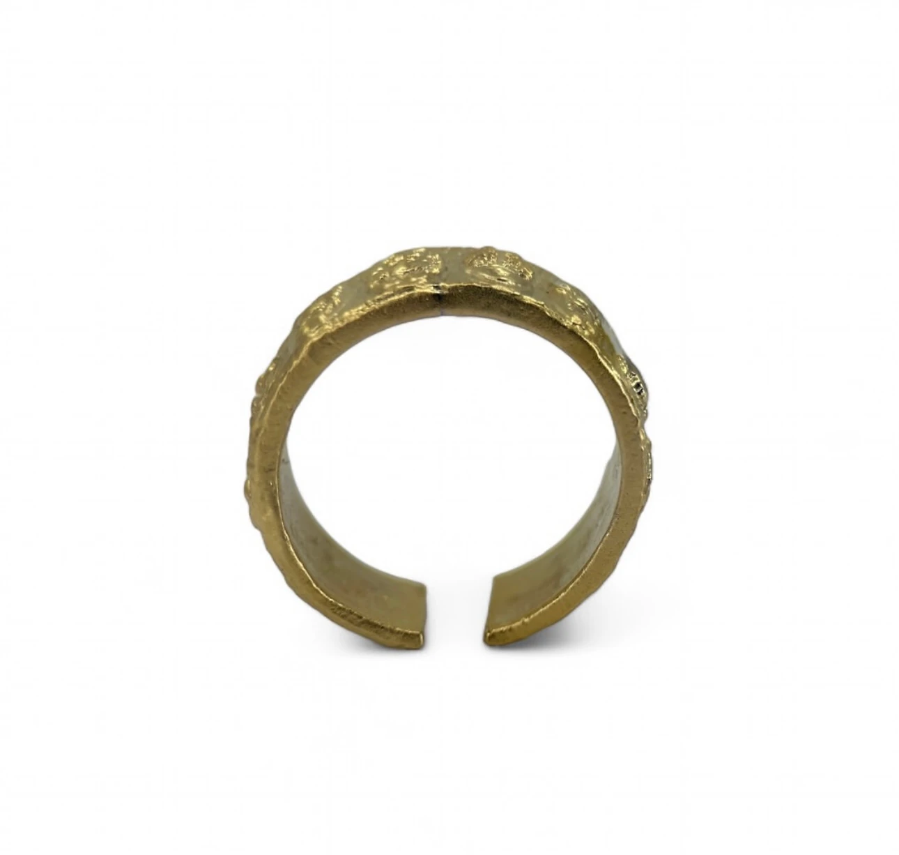 Antik Desenli Ayarlanabilir Pirinç Yüzük (Altın Kaplama)