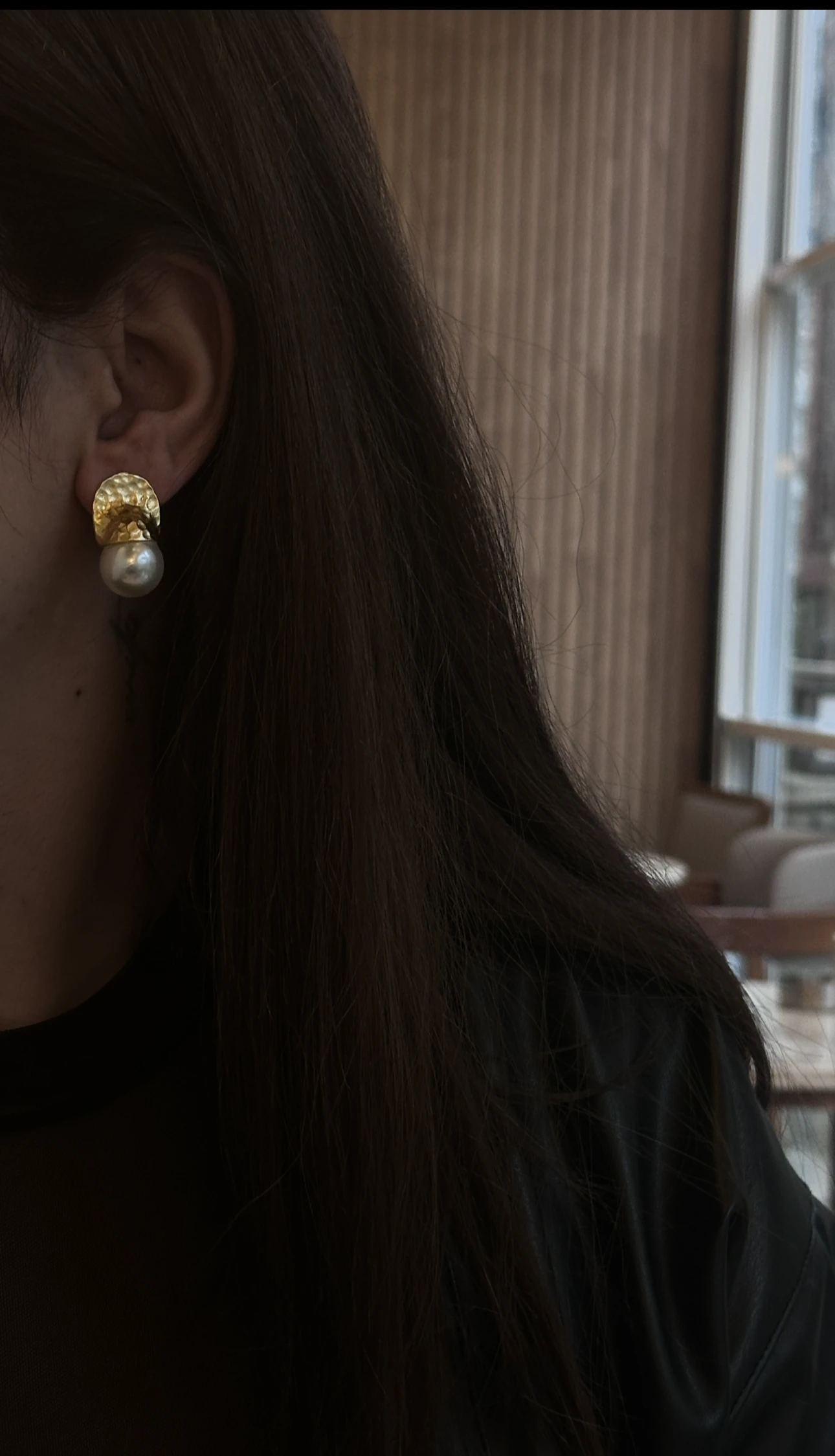 Altın Kaplama İnci Detay Küpe