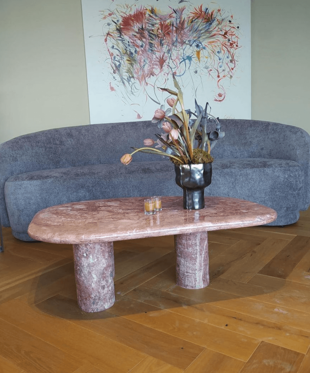 Pembe Traverten Orta Sehpa