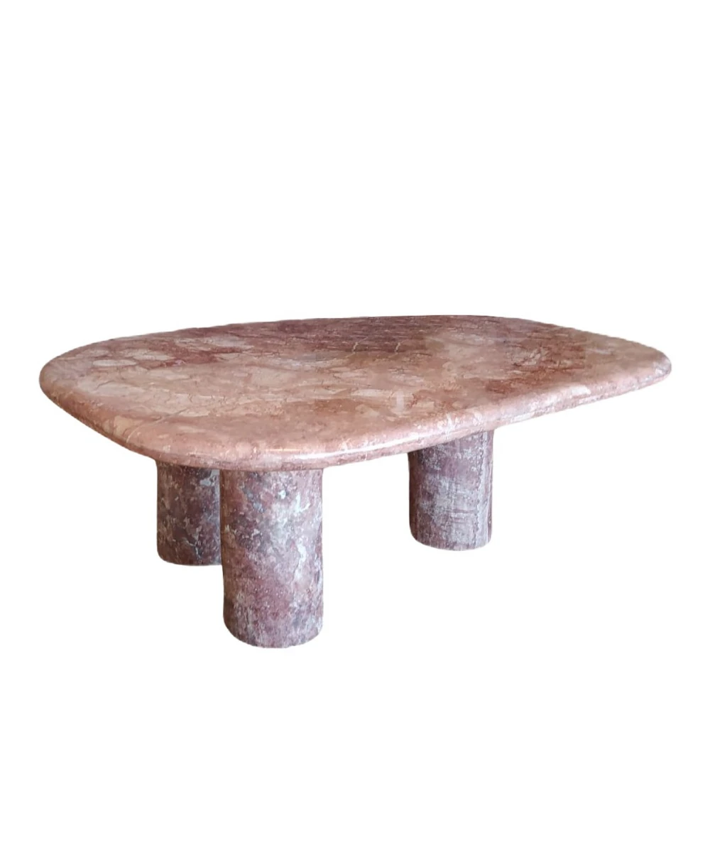 Pembe Traverten Amorf Sehpa