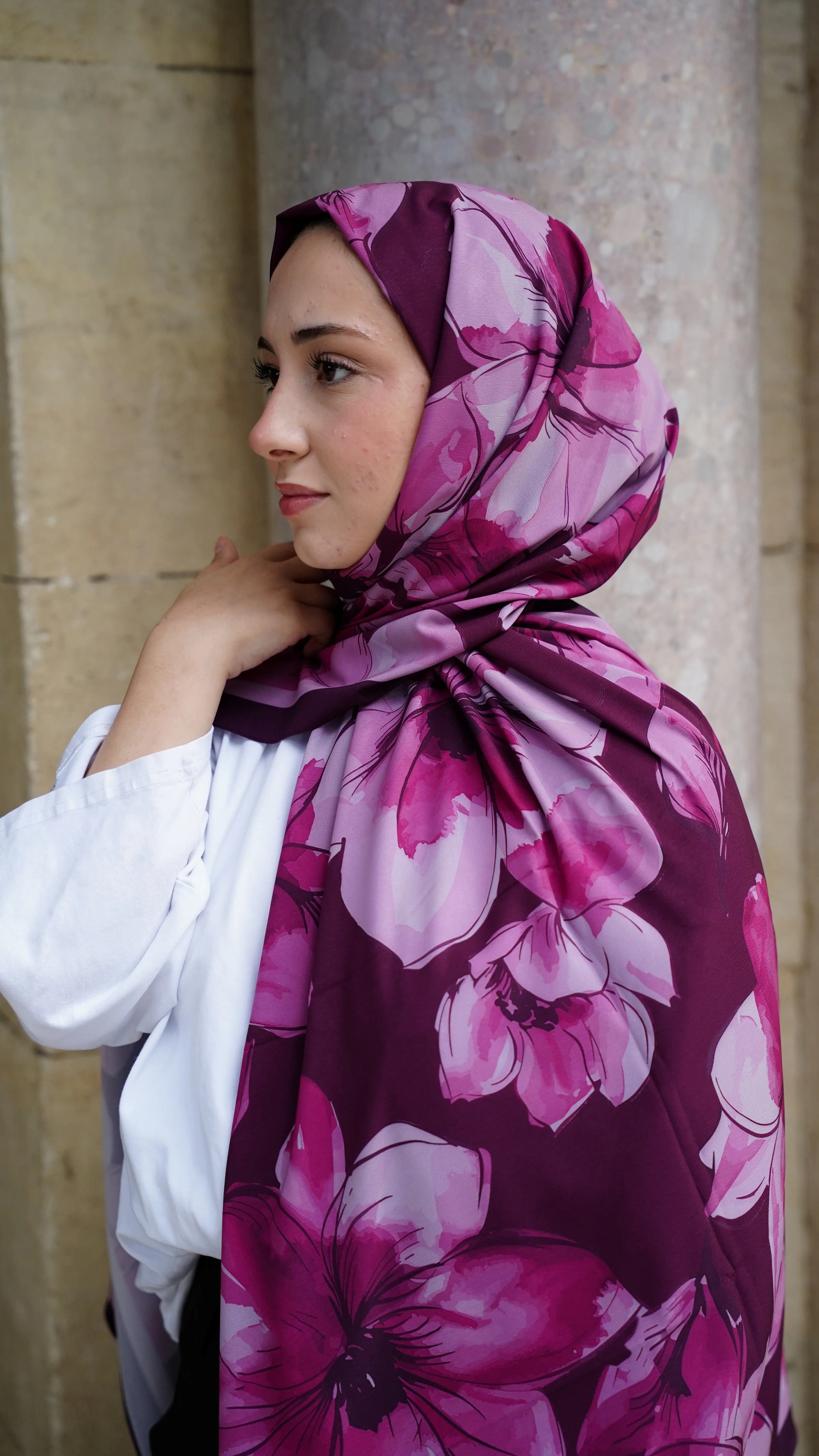 Nar Lina Desen Likralı Pamuk Şal