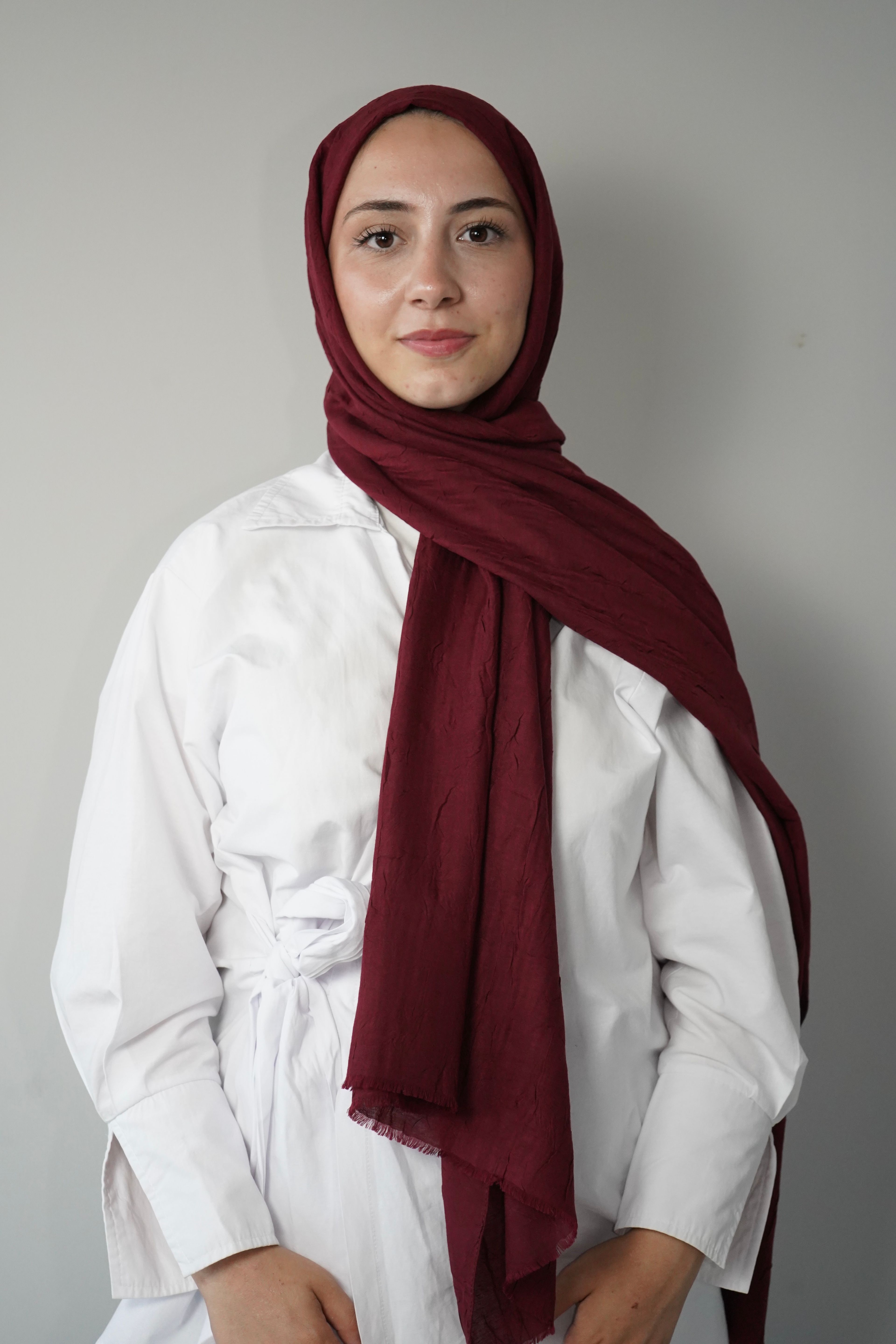 Bordo Bambu Crash Şal