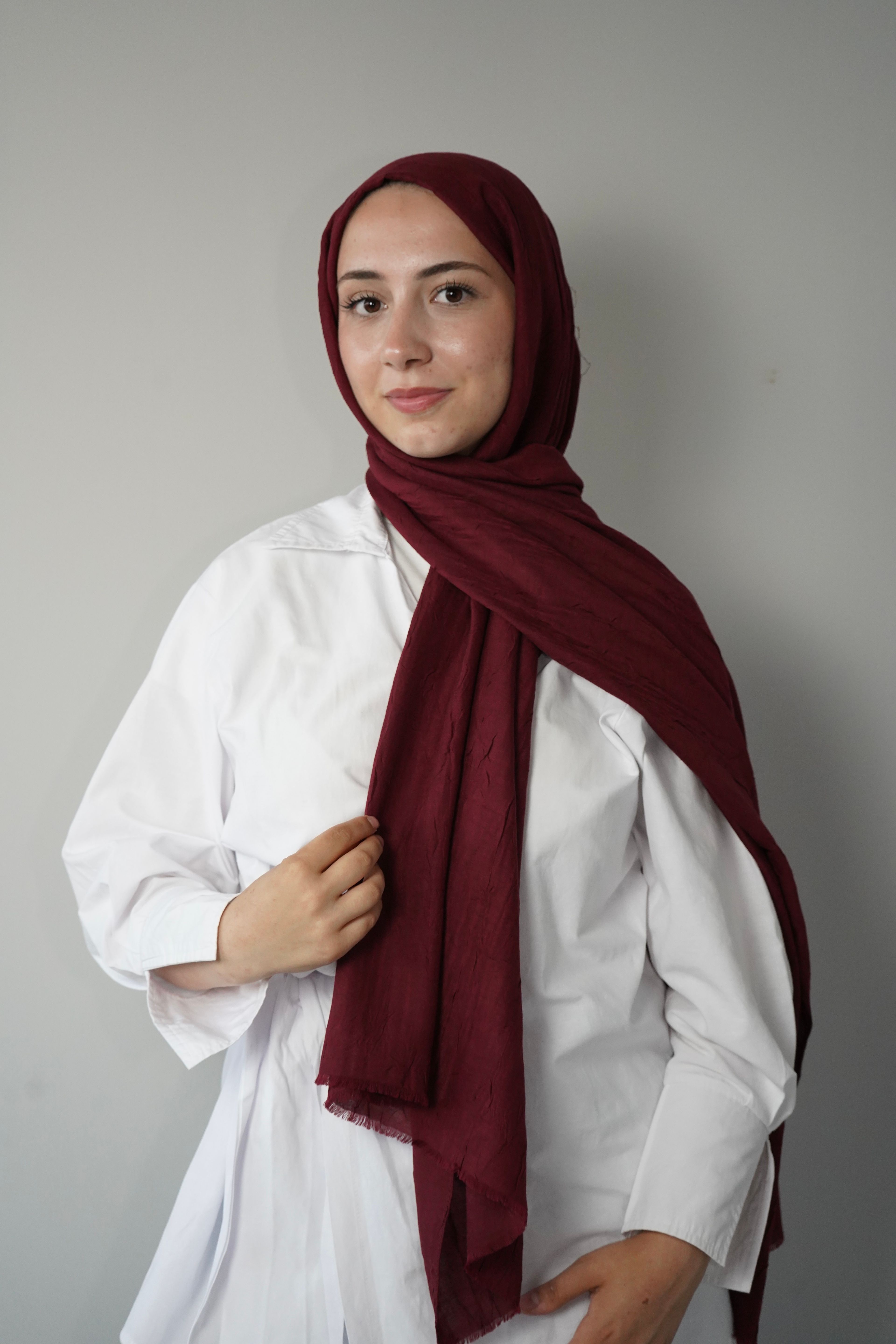 Bordo Bambu Crash Şal