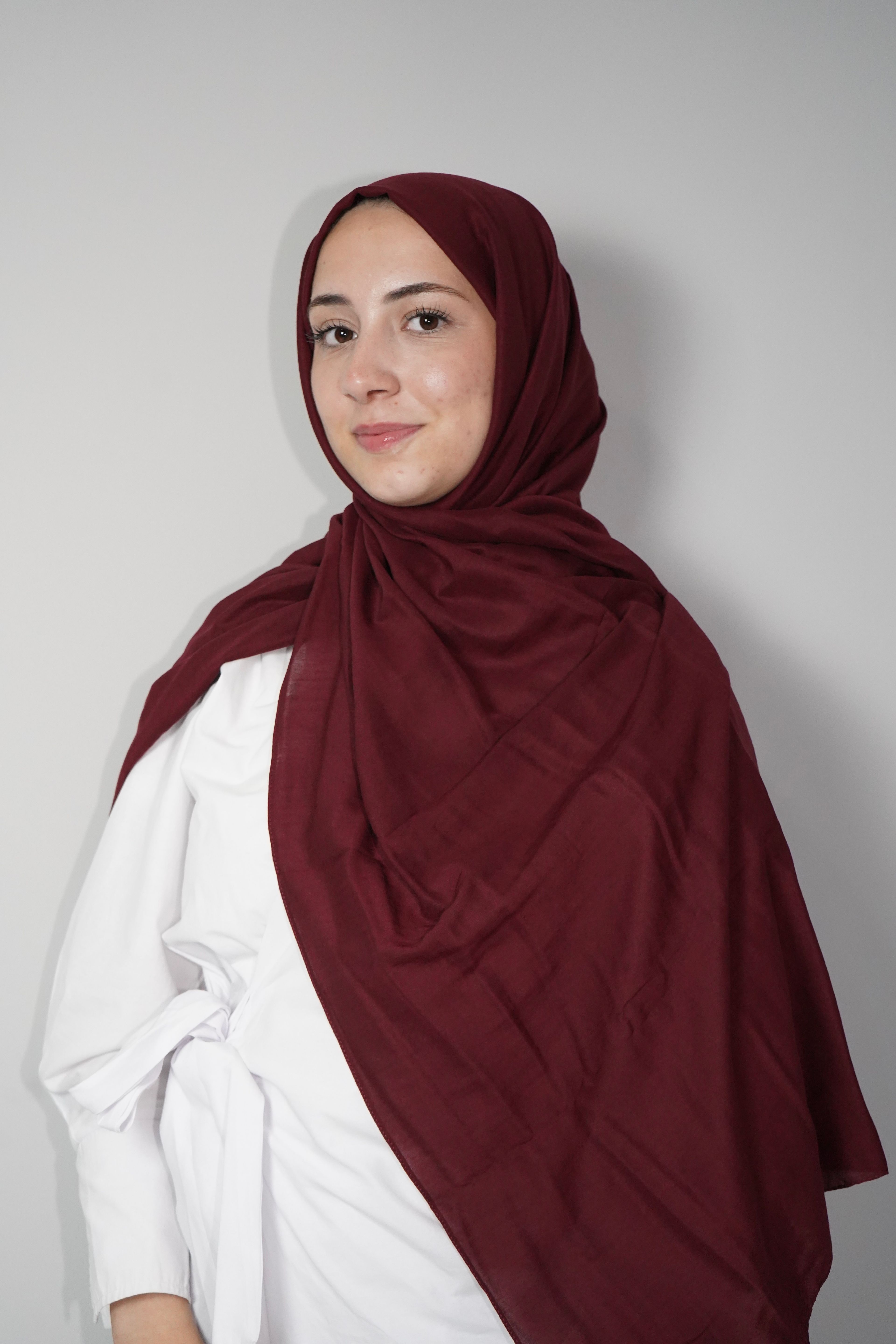 Bordo Neo Pamuk Şal