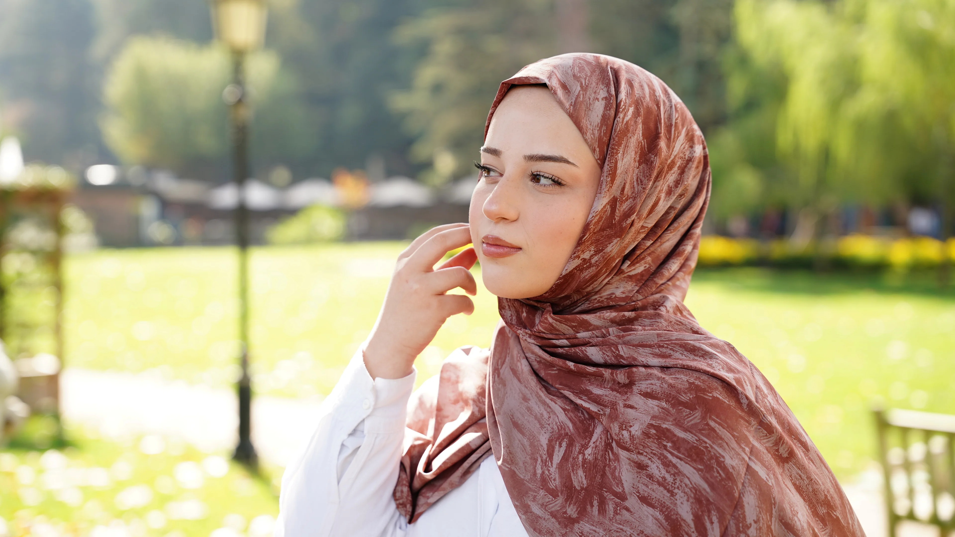 Kiremit Velora Desen Likralı Pamuk Şal 