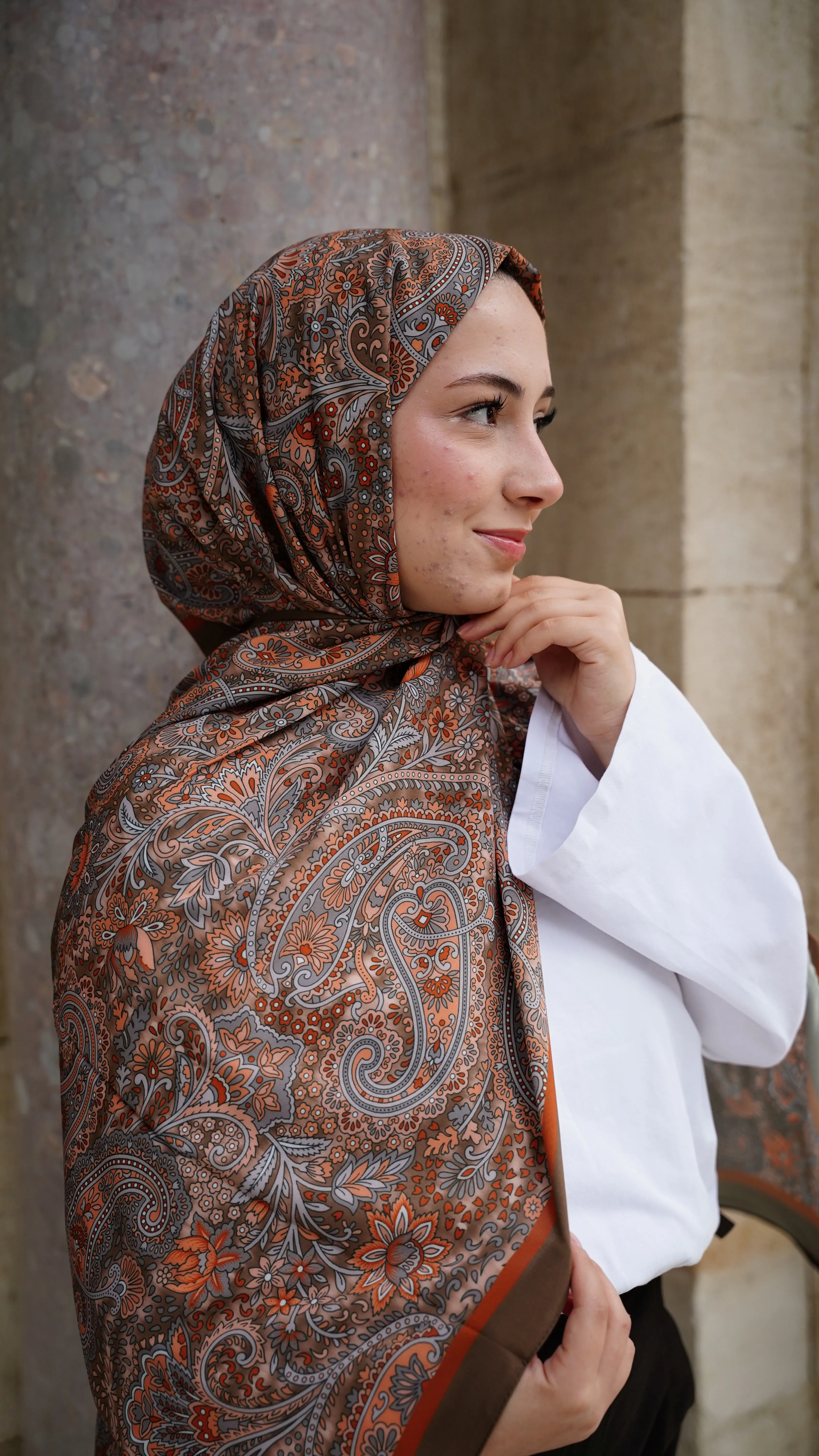 Karanfil Mira Desen Likralı Pamuk Şal