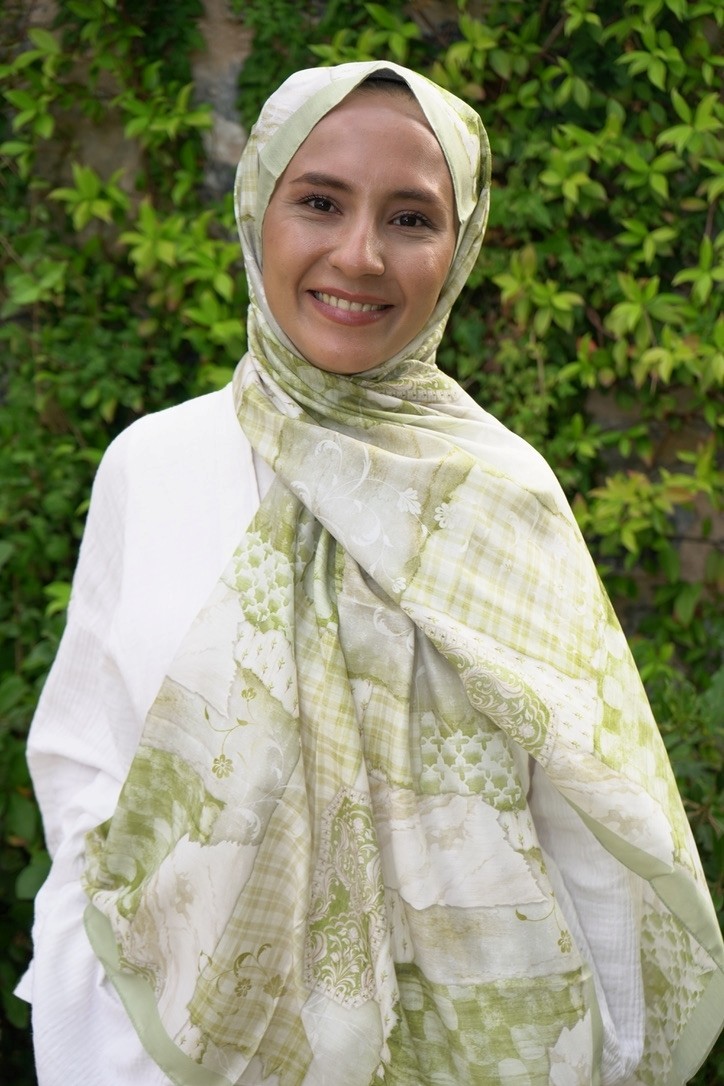 Doğa Mozaik Desen Pamuk Vual Şal