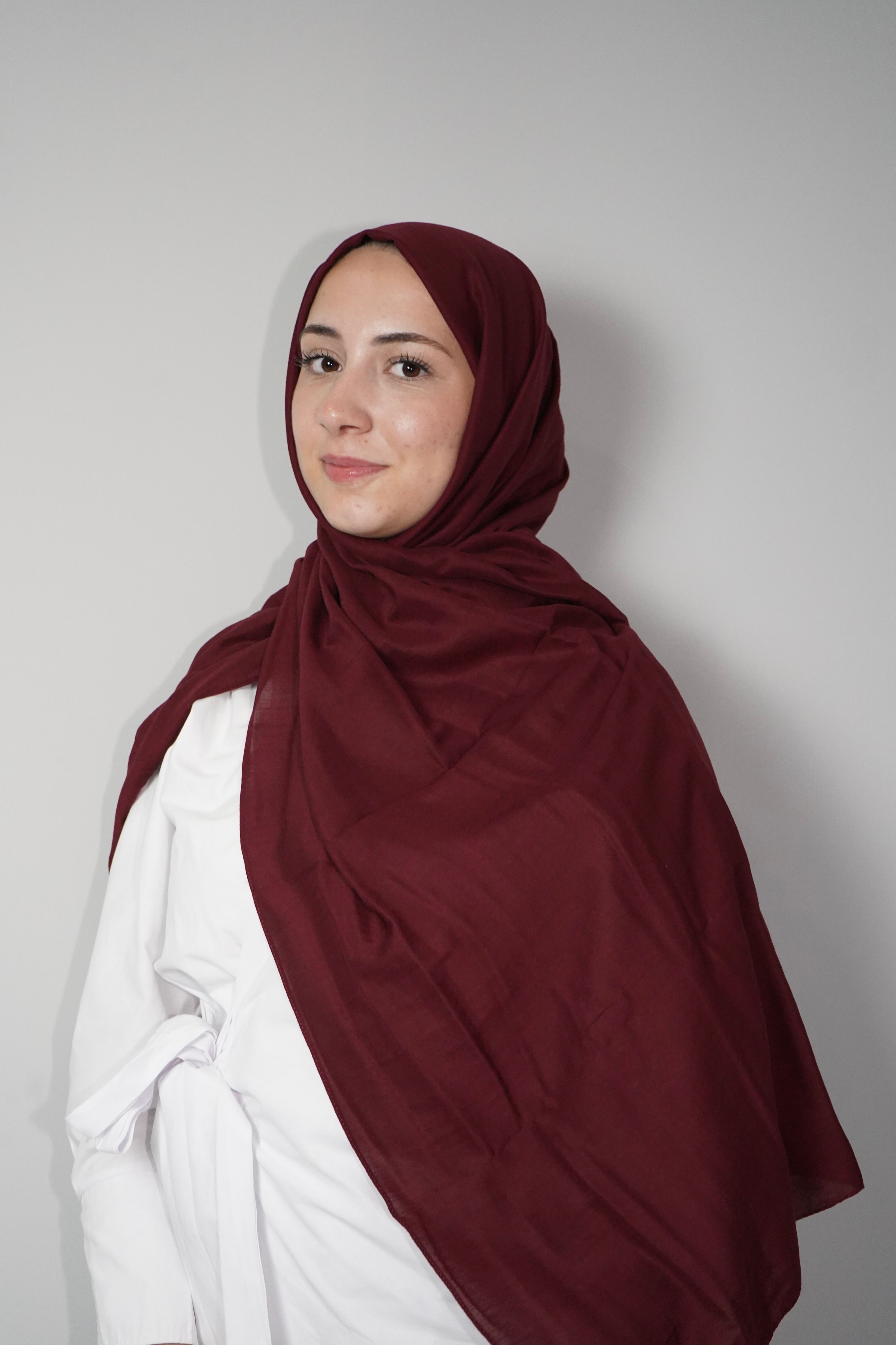 Bordo Neo Pamuk Şal