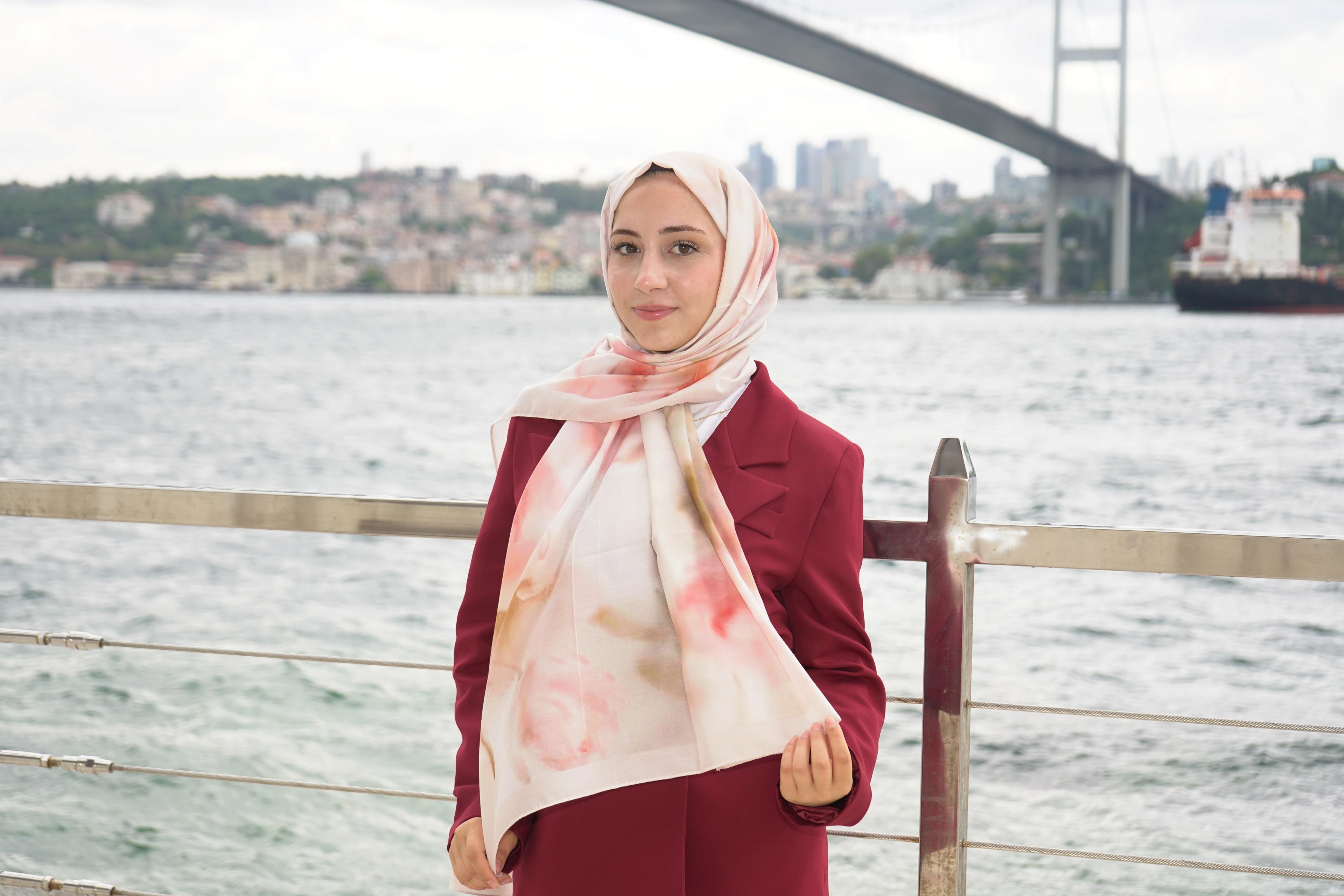 Gün Armoni Desen Pamuk Vual Şal