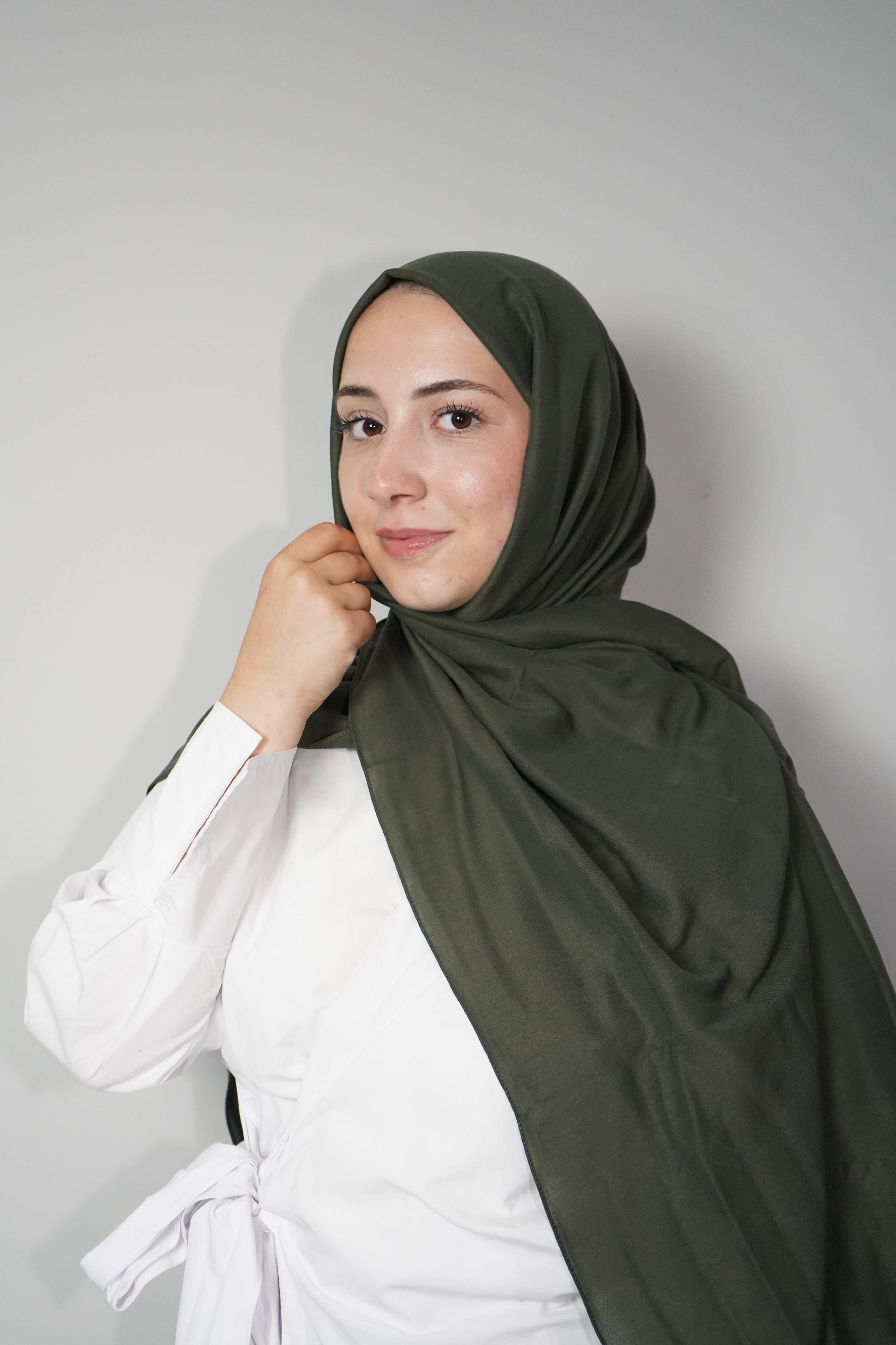 Haki Yeşili Neo Pamuk Şal