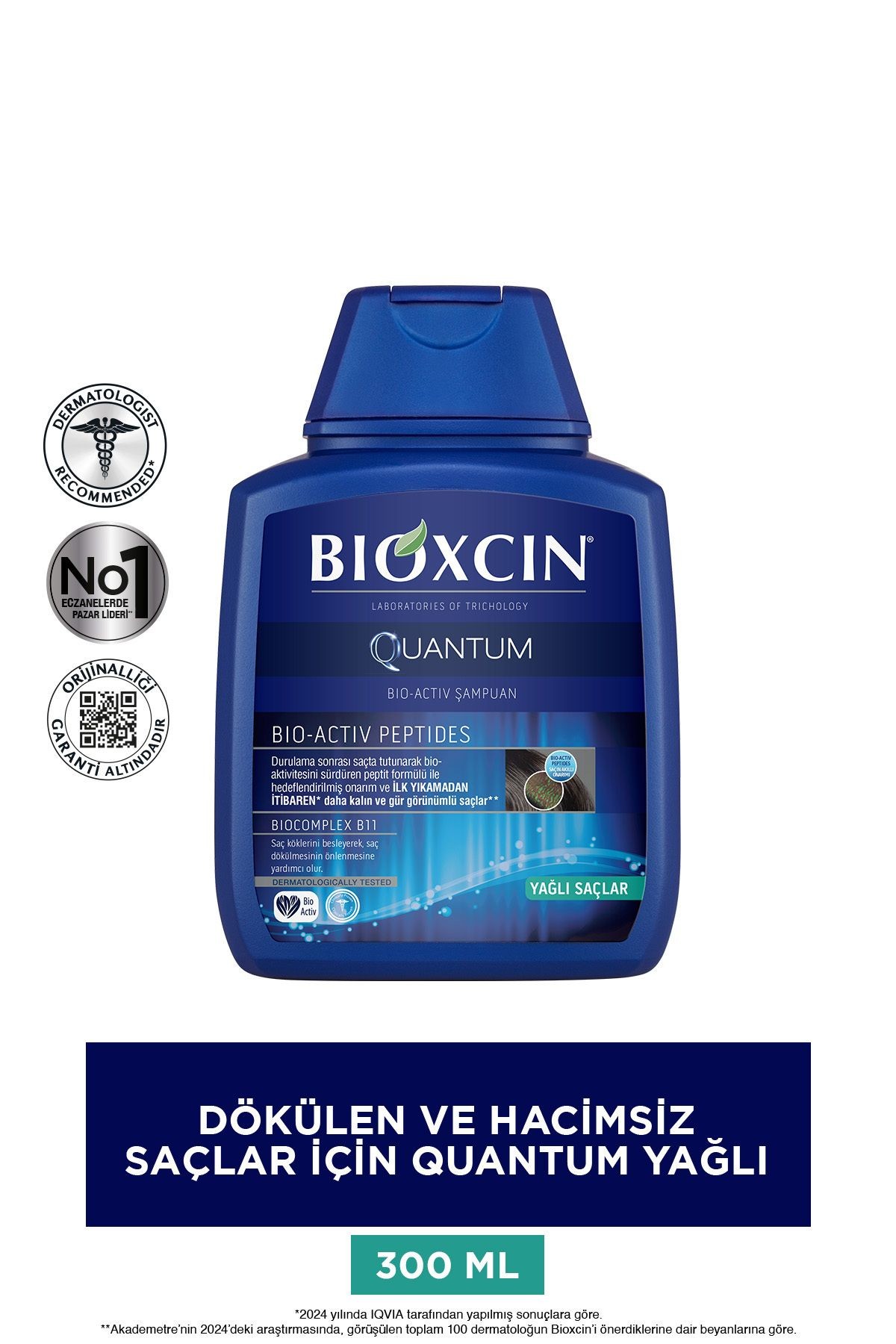 Bioxcin Quantum Şampuan 3 Al 2 Öde Yağlı Saçlar Için 3x300 Ml - Ince Telli Saçlar Için Dökülme Şampuanı