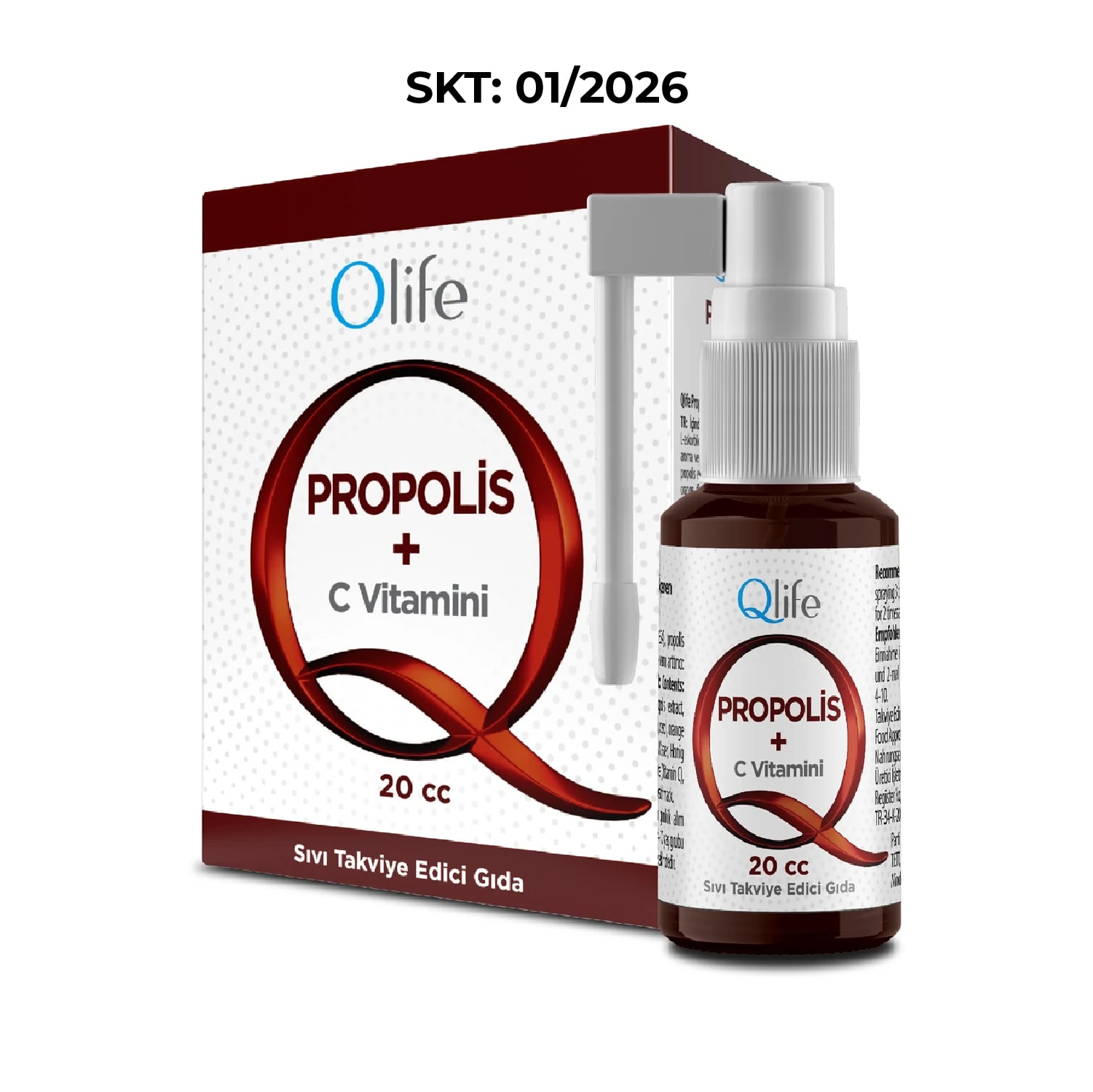 Qlife Bağışıklık Sistemi Güçlendirici Propolis C Vitamini Sprey Ve Damla Başlıklı 20 Cc