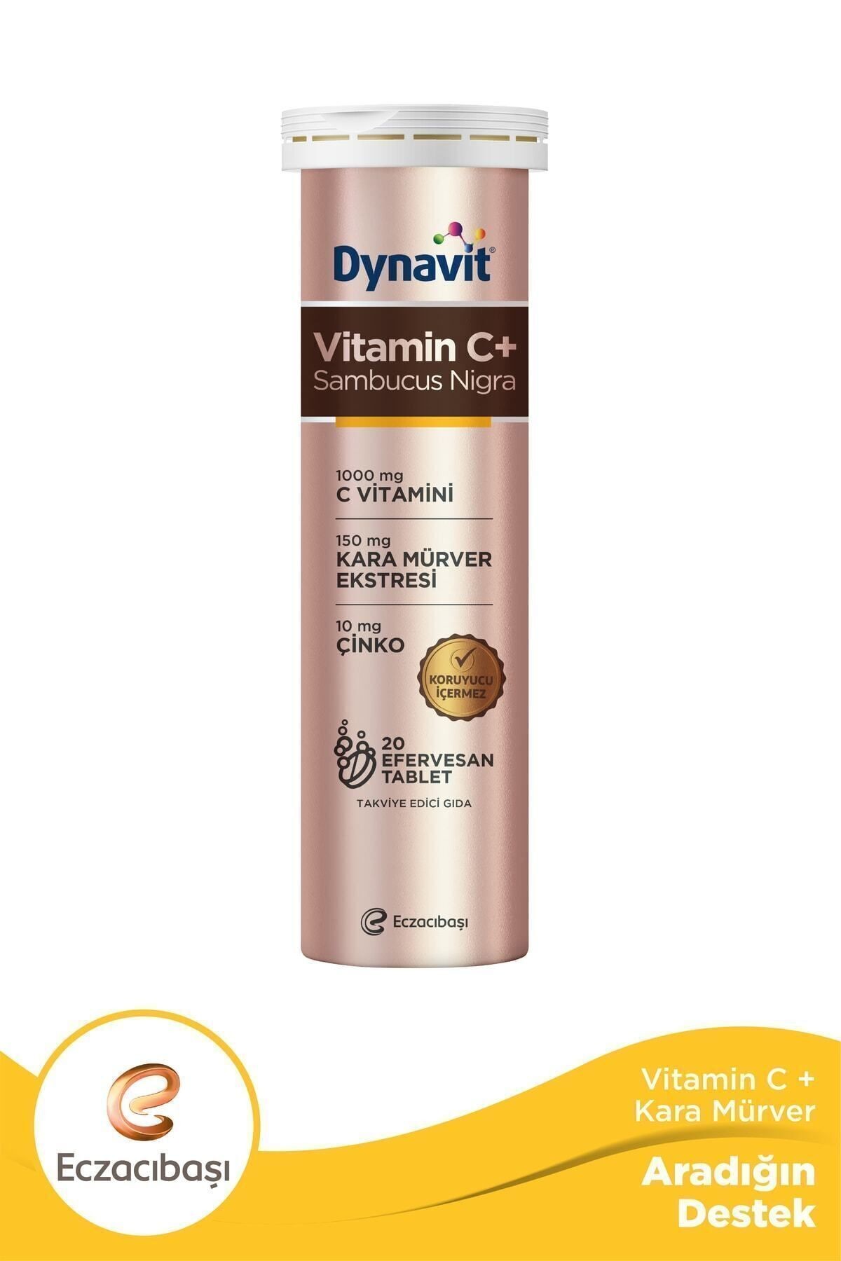 Dynavit Vitamin C+ Sambucus Nigra 20 Efervesan Tablet