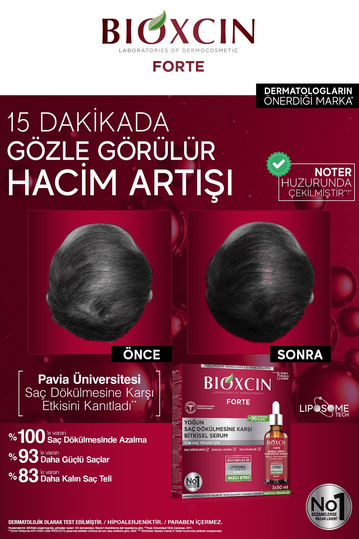 Bioxcin Forte Yoğun Saç Dökülmesine Karşı Bitkisel Serum 3x50ml